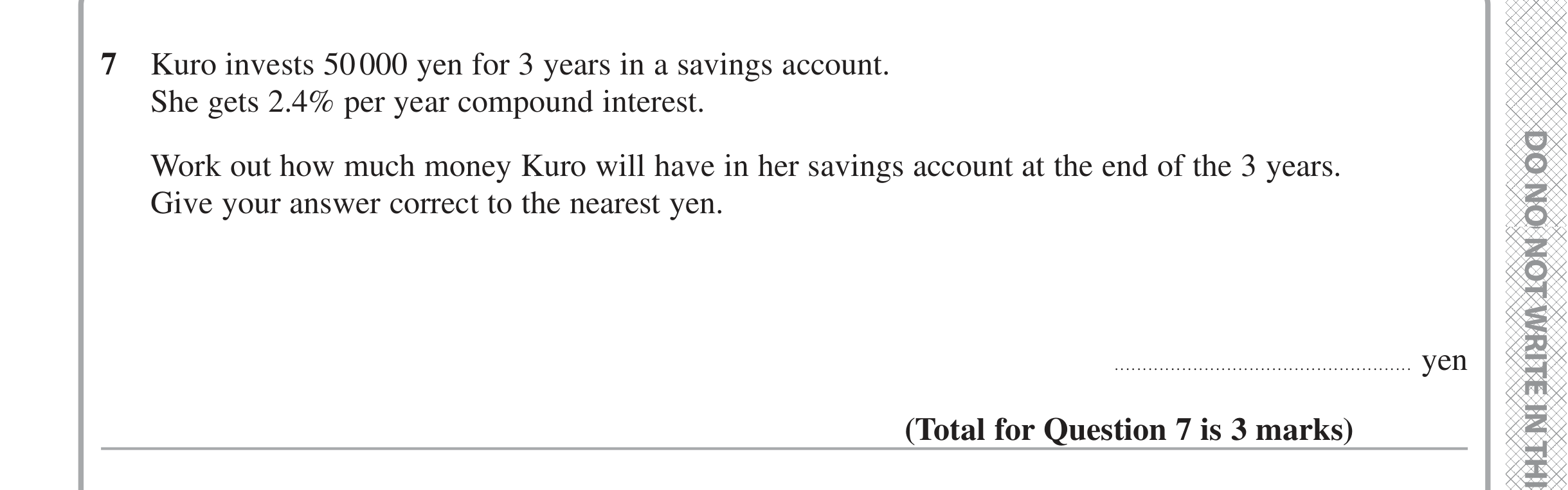 Question 7 — Compound Interest — Edexcel iGCSE Jan 2021