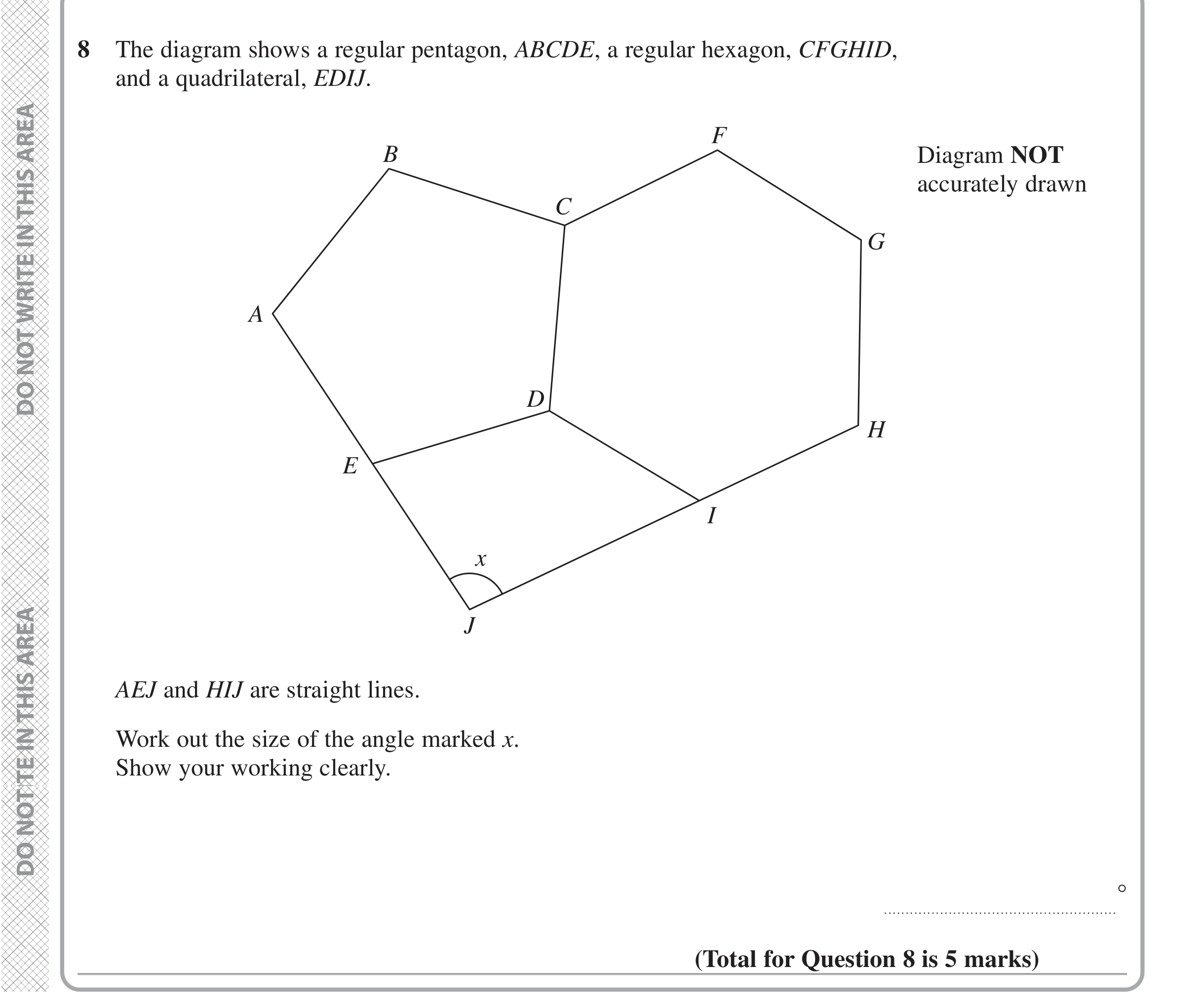 Question 8 — Angles, Polygons — Edexcel iGCSE Jan 2021