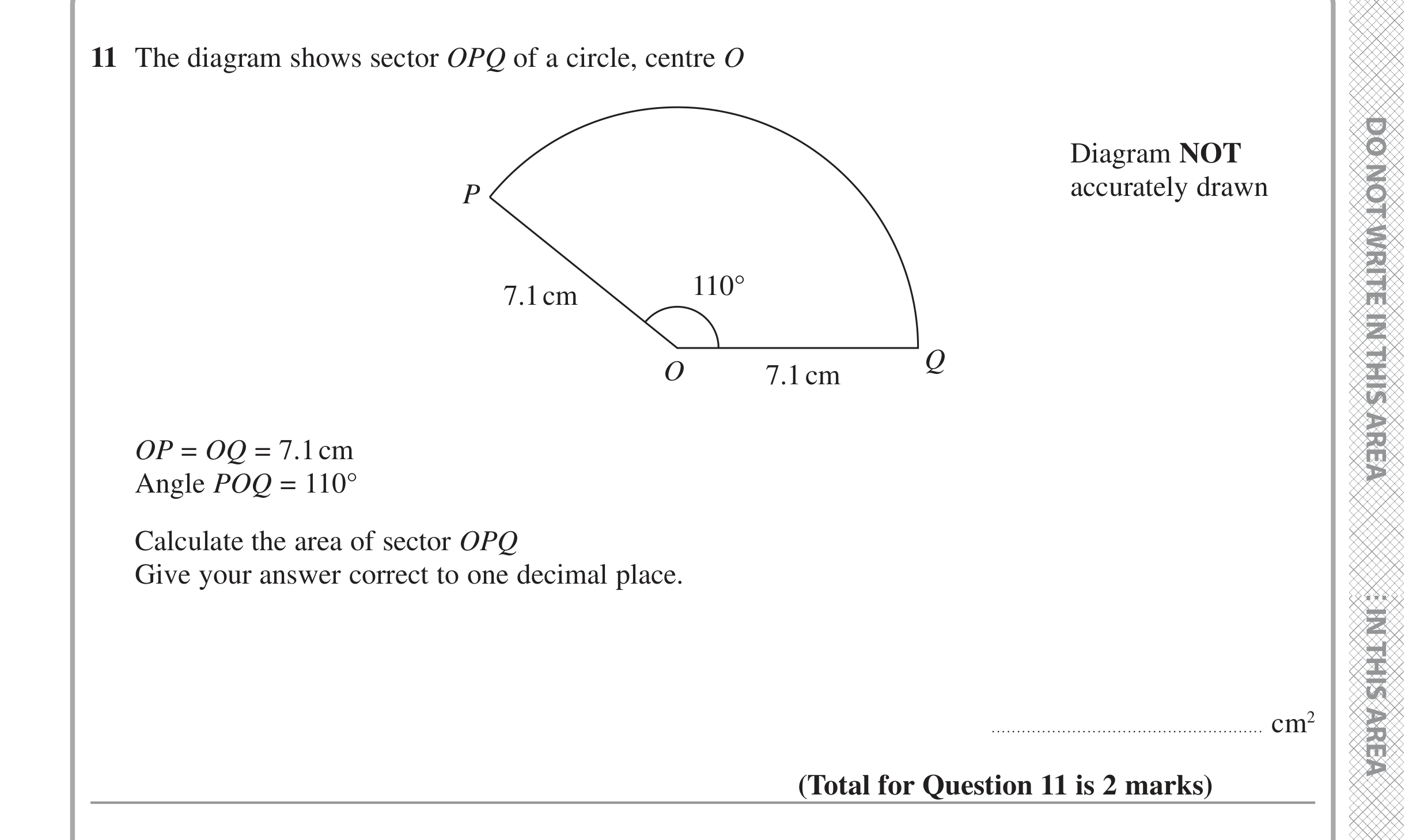 Question 11 — Sectors — Edexcel iGCSE Jan 2022