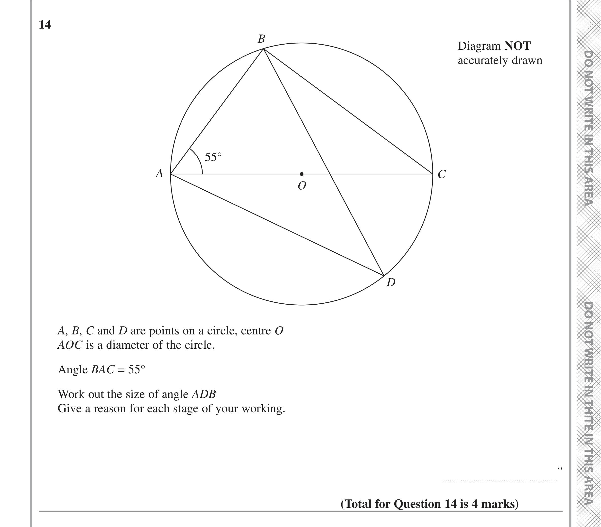 Question 14 — Circle Theorems — Edexcel iGCSE Jan 2022