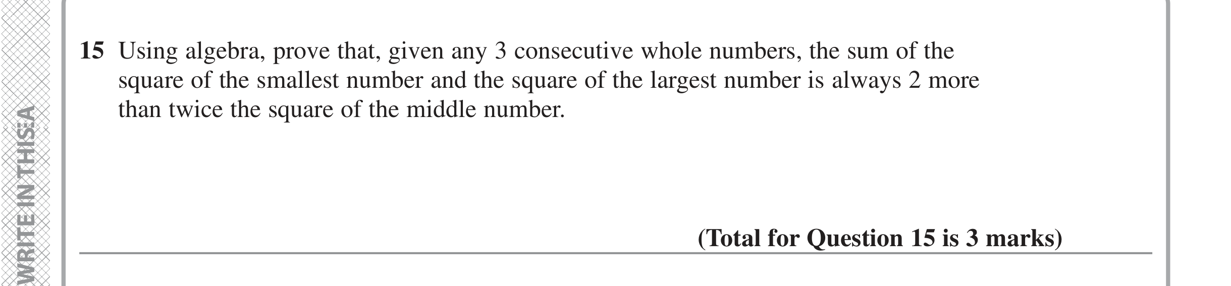 Question 15 — Proofs — Edexcel iGCSE Jan 2022