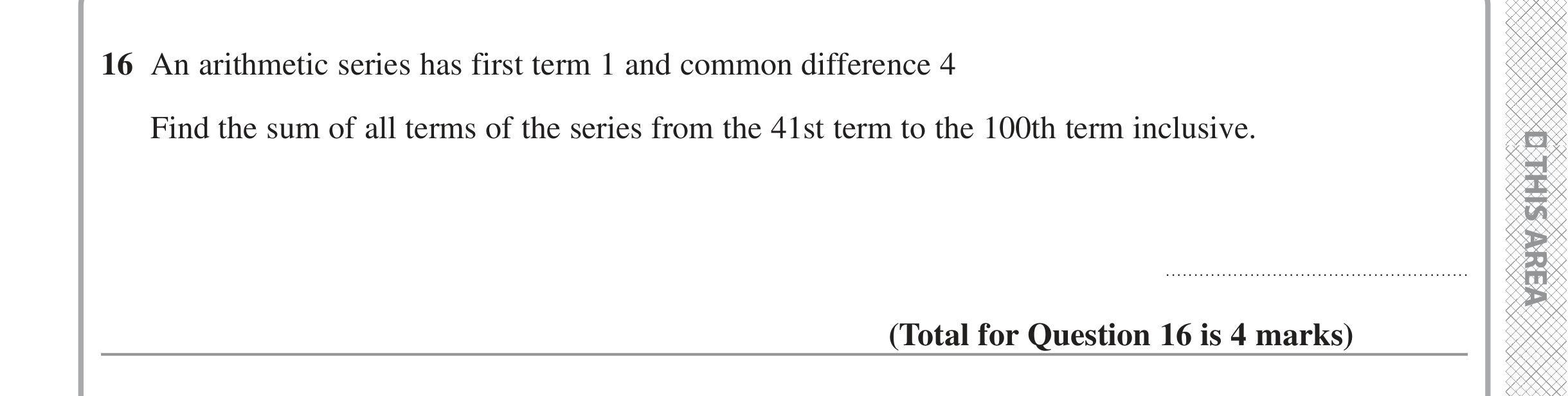 Question 16 — Sequences — Edexcel iGCSE Jan 2022