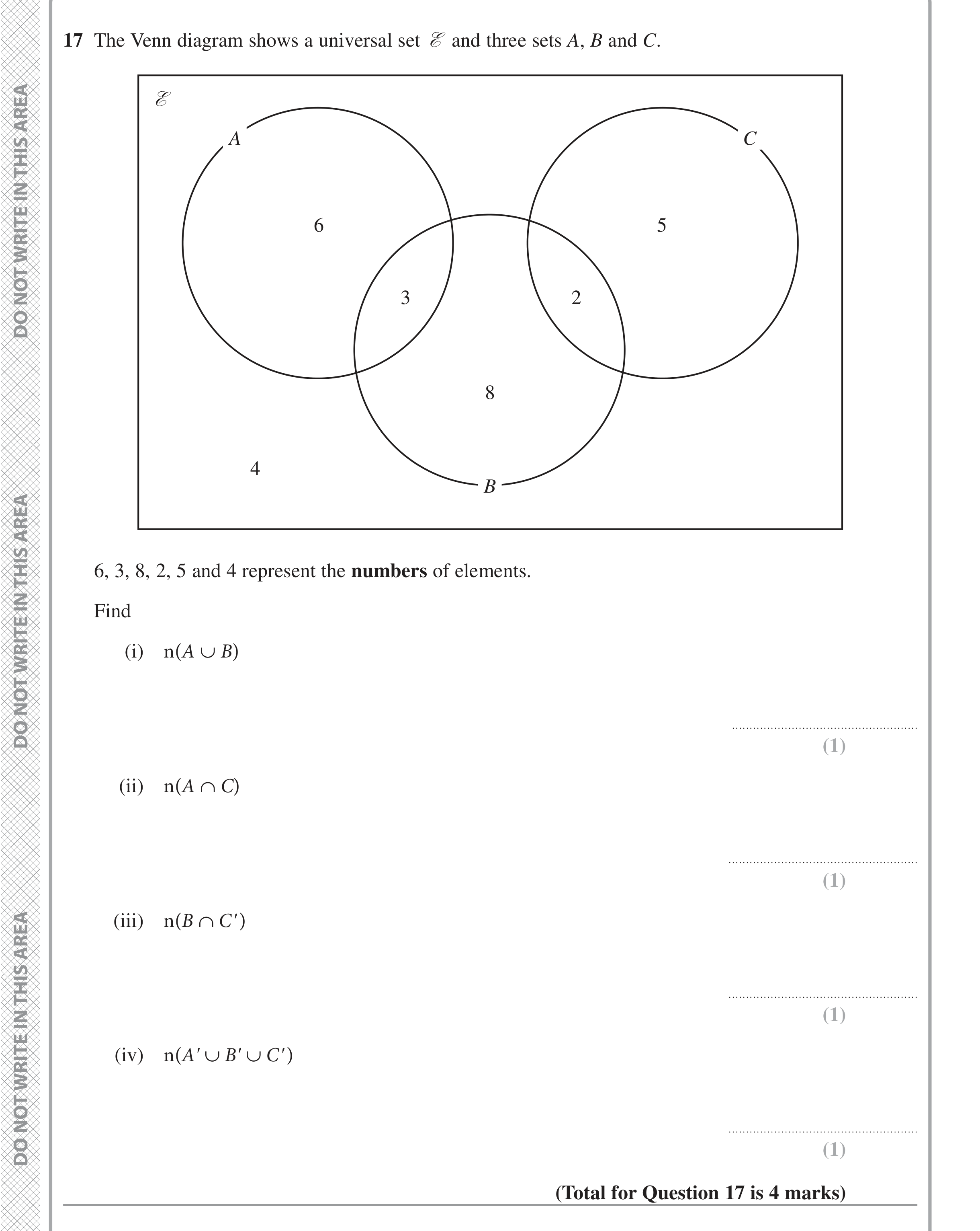 Question 17 — Set Notation — Edexcel iGCSE Jan 2022