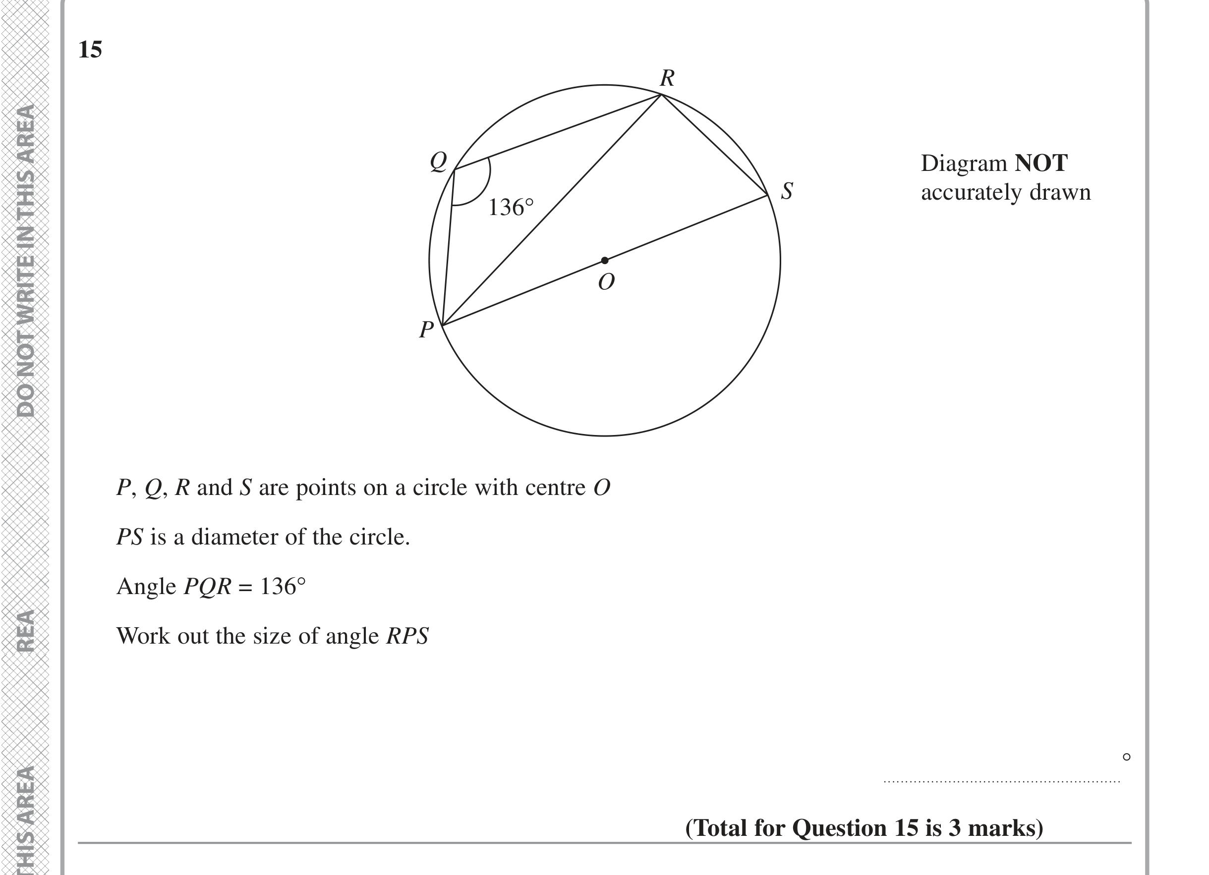 Question 15 — Circle Theorems — Edexcel iGCSE June 2022