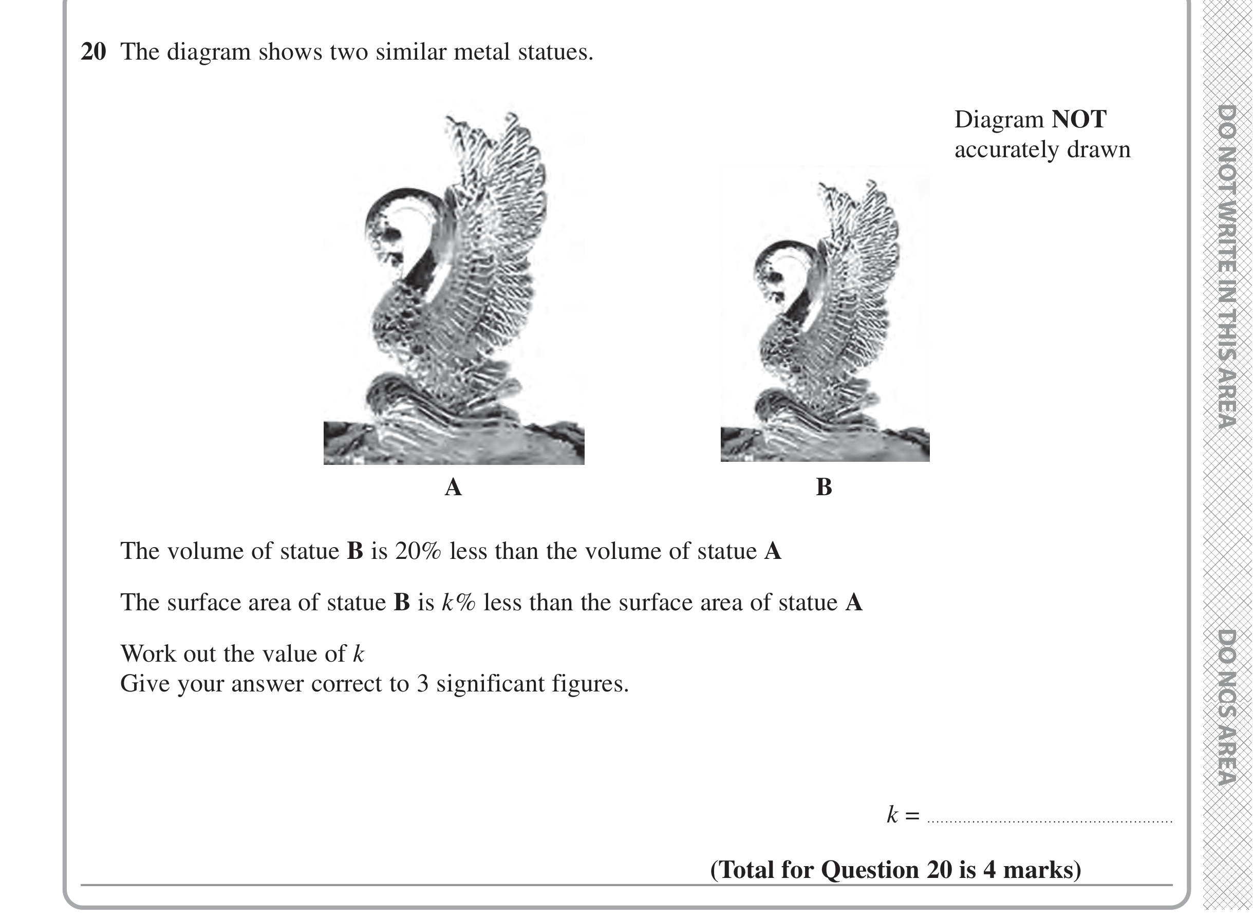 Question 20 — Congruence and Similarity — Edexcel iGCSE June 2022