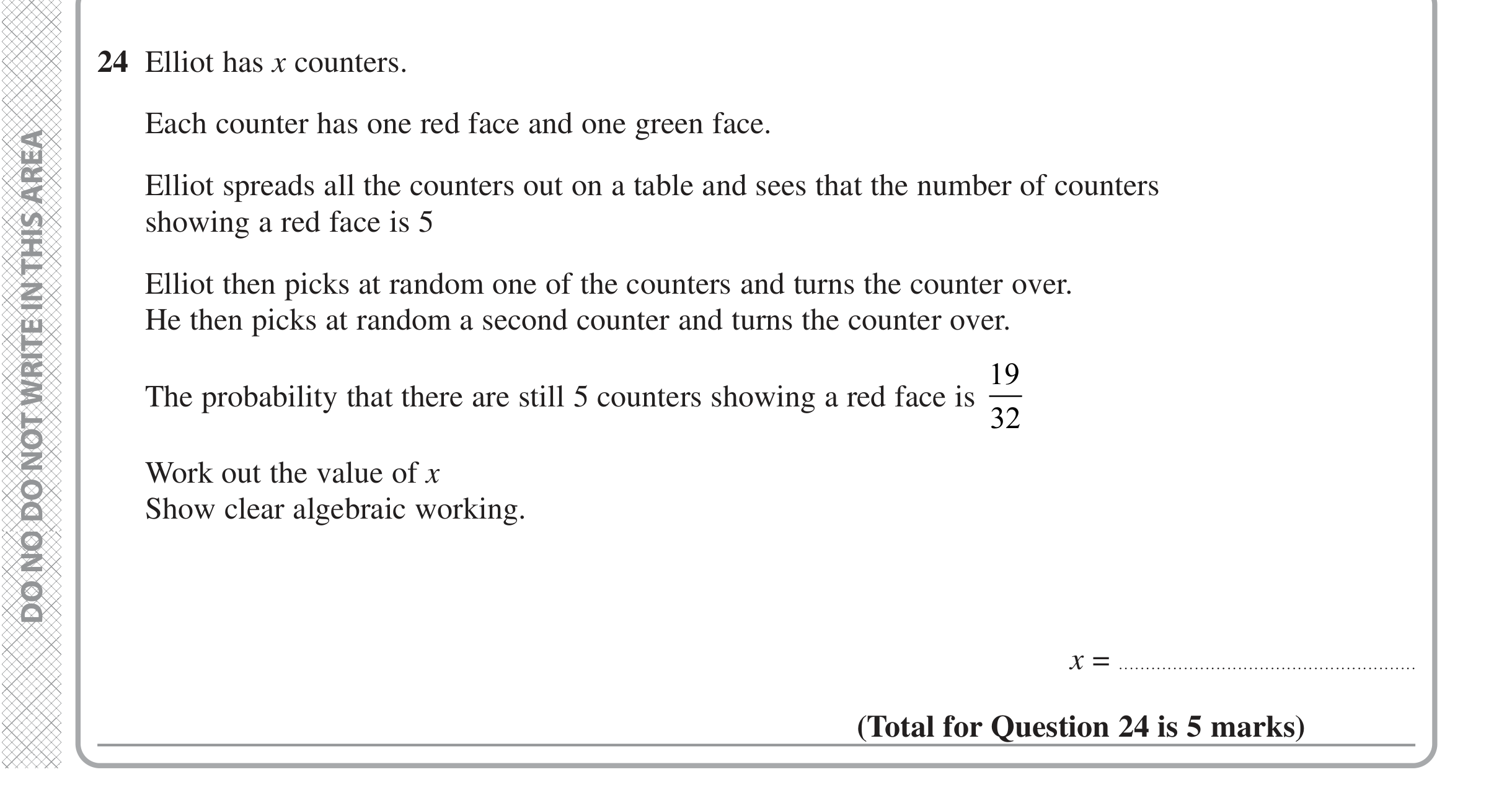 Question 24 — Probability — Edexcel iGCSE June 2022