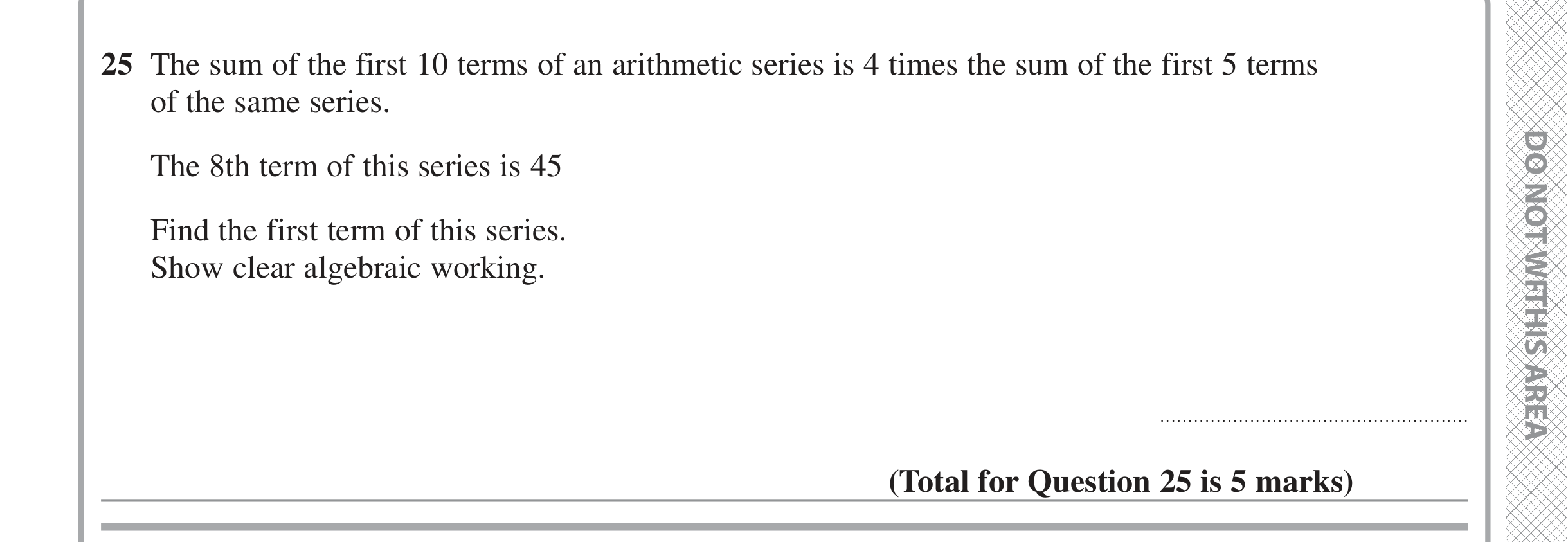 Question 25 — Sequences — Edexcel iGCSE June 2022
