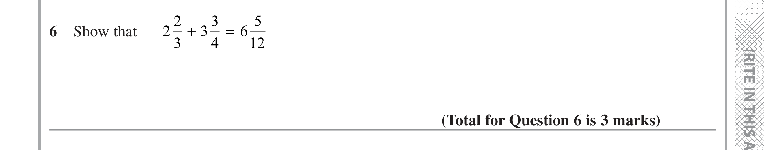 Question 6 — Fractions — Edexcel iGCSE June 2022