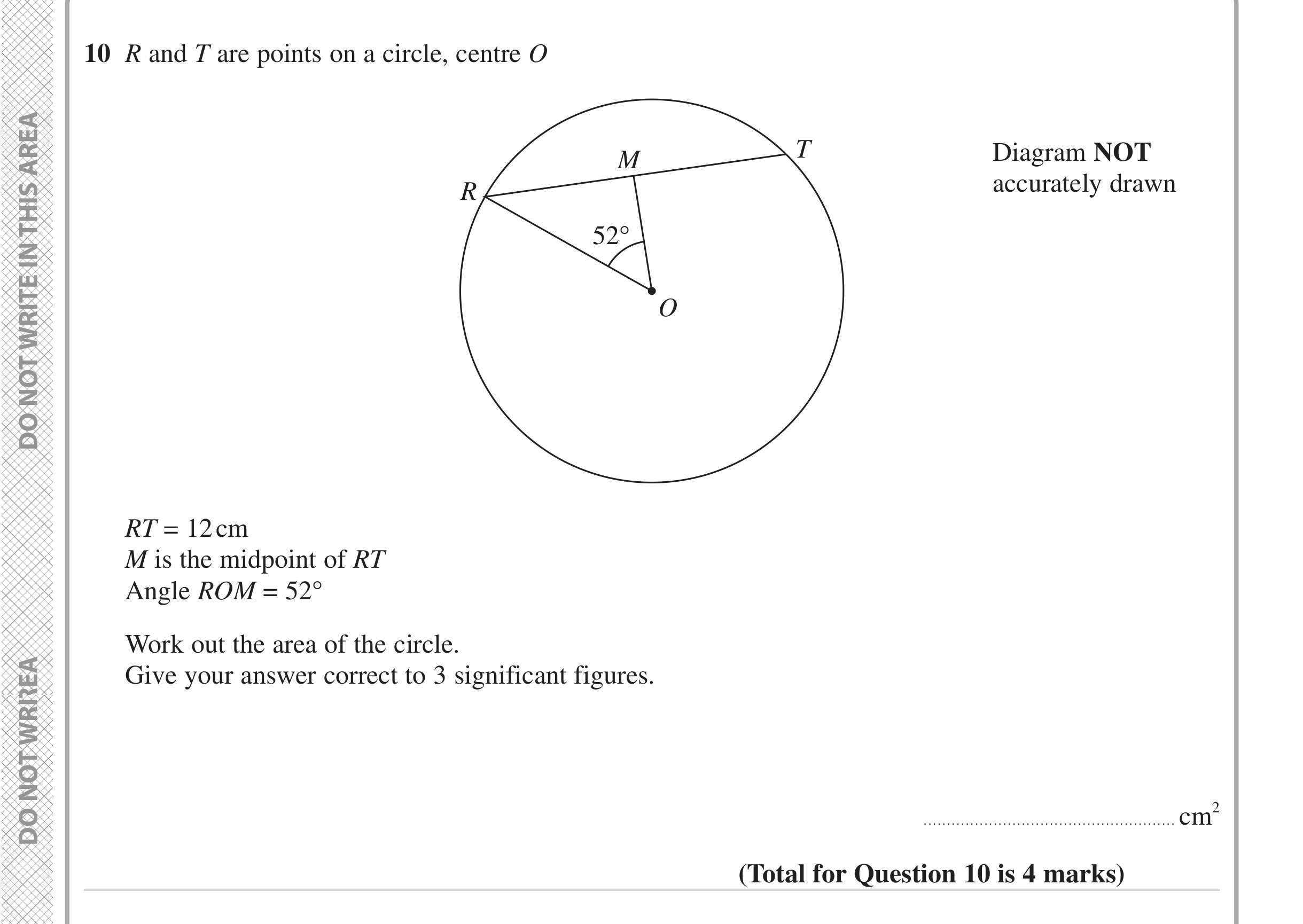 Question 10 — Circle Theorems, Soh Cah Toa, Circles — Edexcel iGCSE Jan 2023