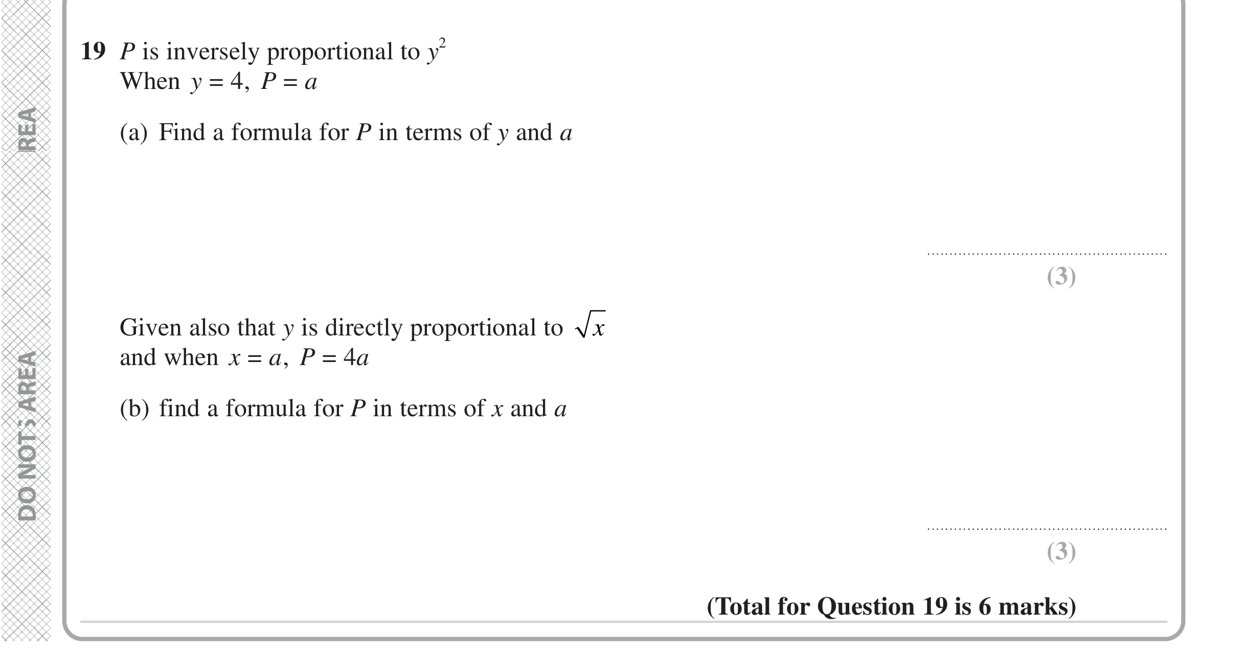 Question 19 — Proportion — Edexcel iGCSE Jan 2023