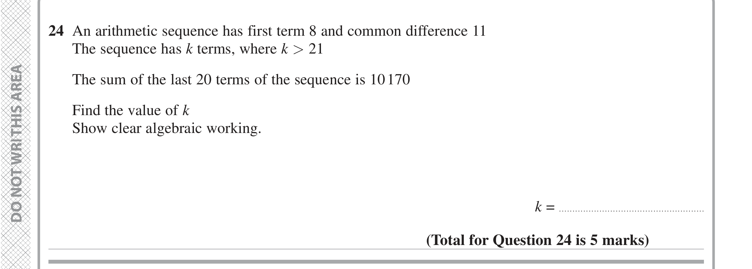 Question 24 — Sequences — Edexcel iGCSE Jan 2023