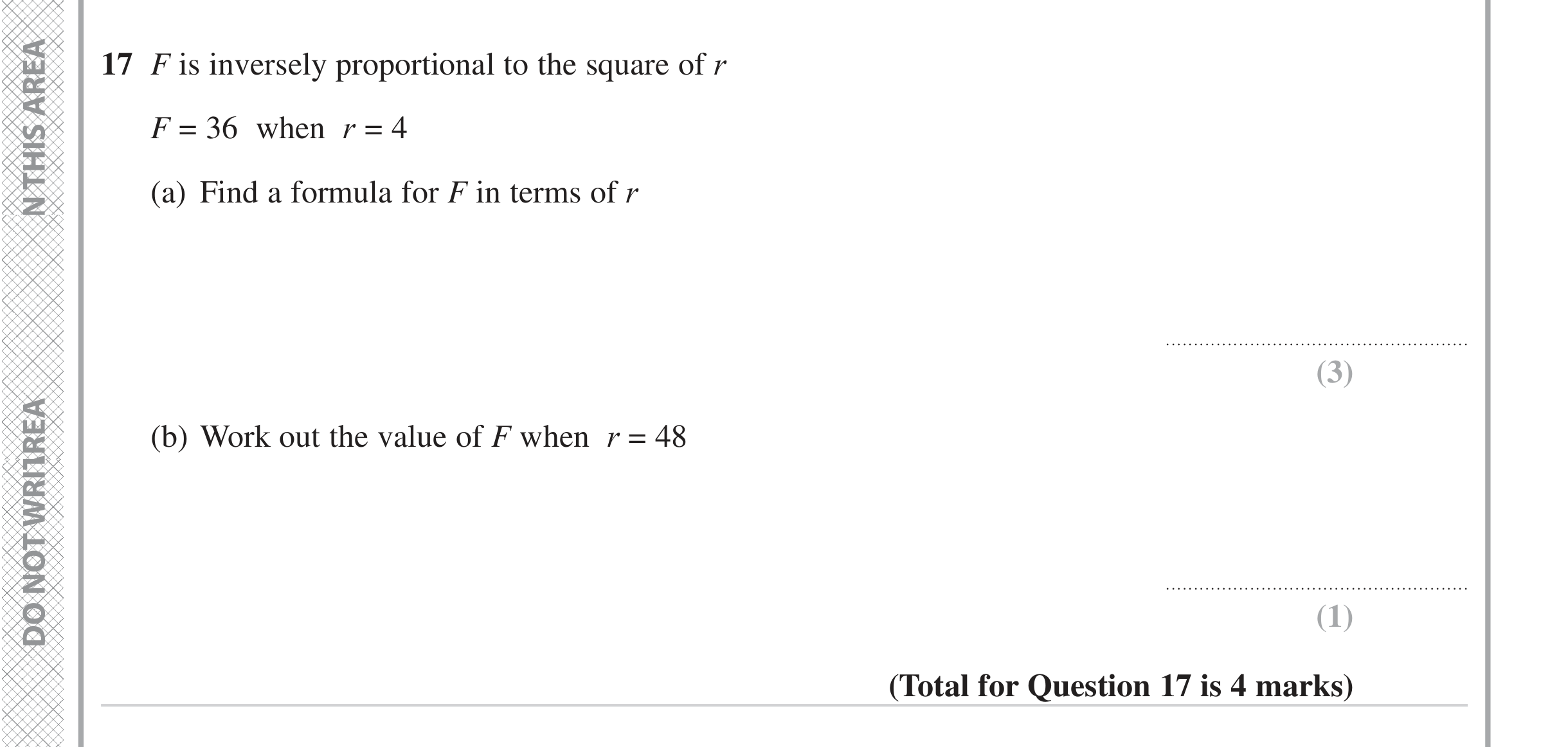 Question 17 — Proportion — Edexcel iGCSE June 2023