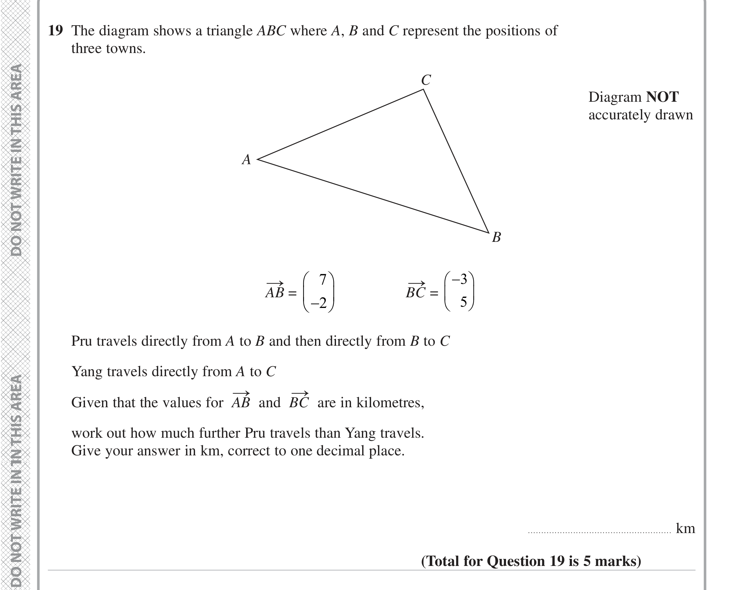Question 19 — Vectors — Edexcel iGCSE June 2023