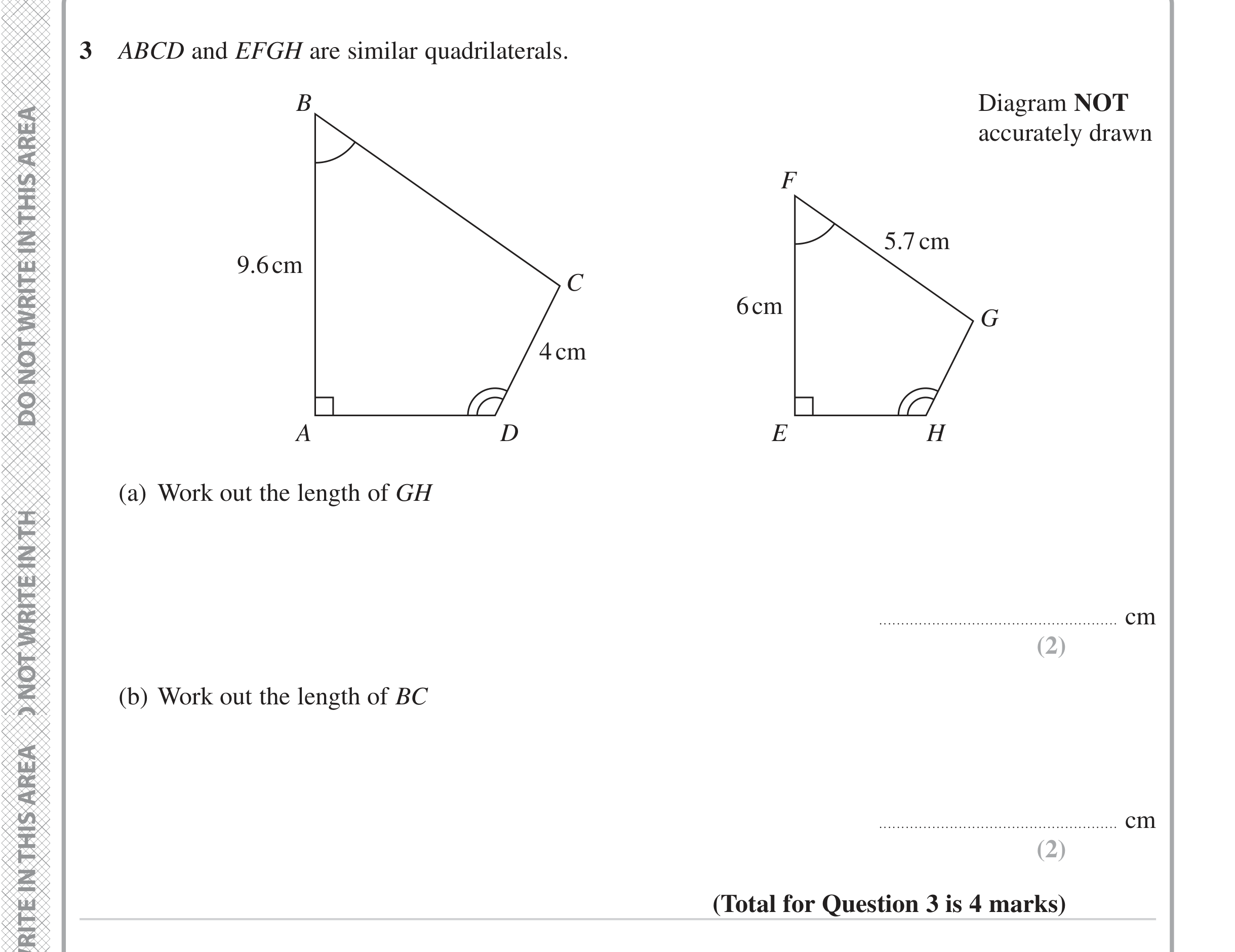 Question 3 — Congruence and Similarity — Edexcel iGCSE June 2023