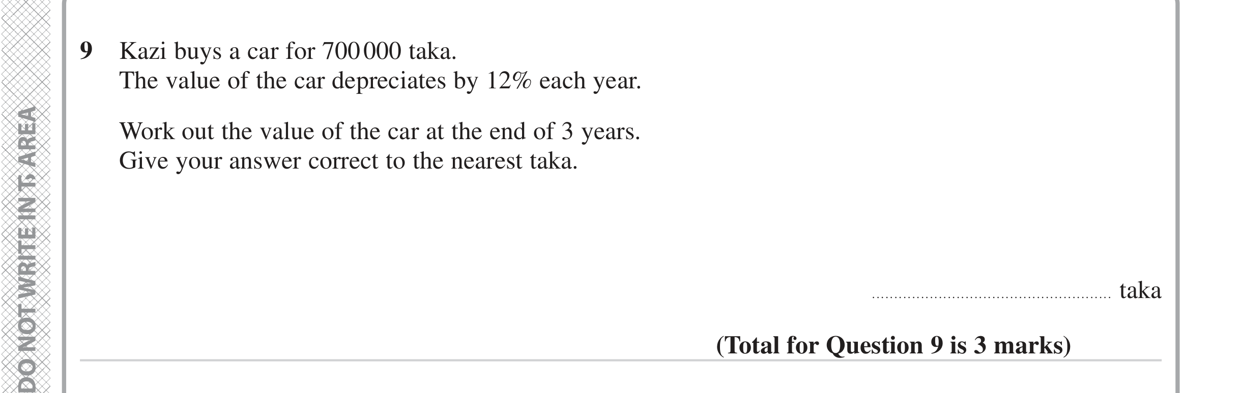 Question 9 — Compound Interest — Edexcel iGCSE June 2023