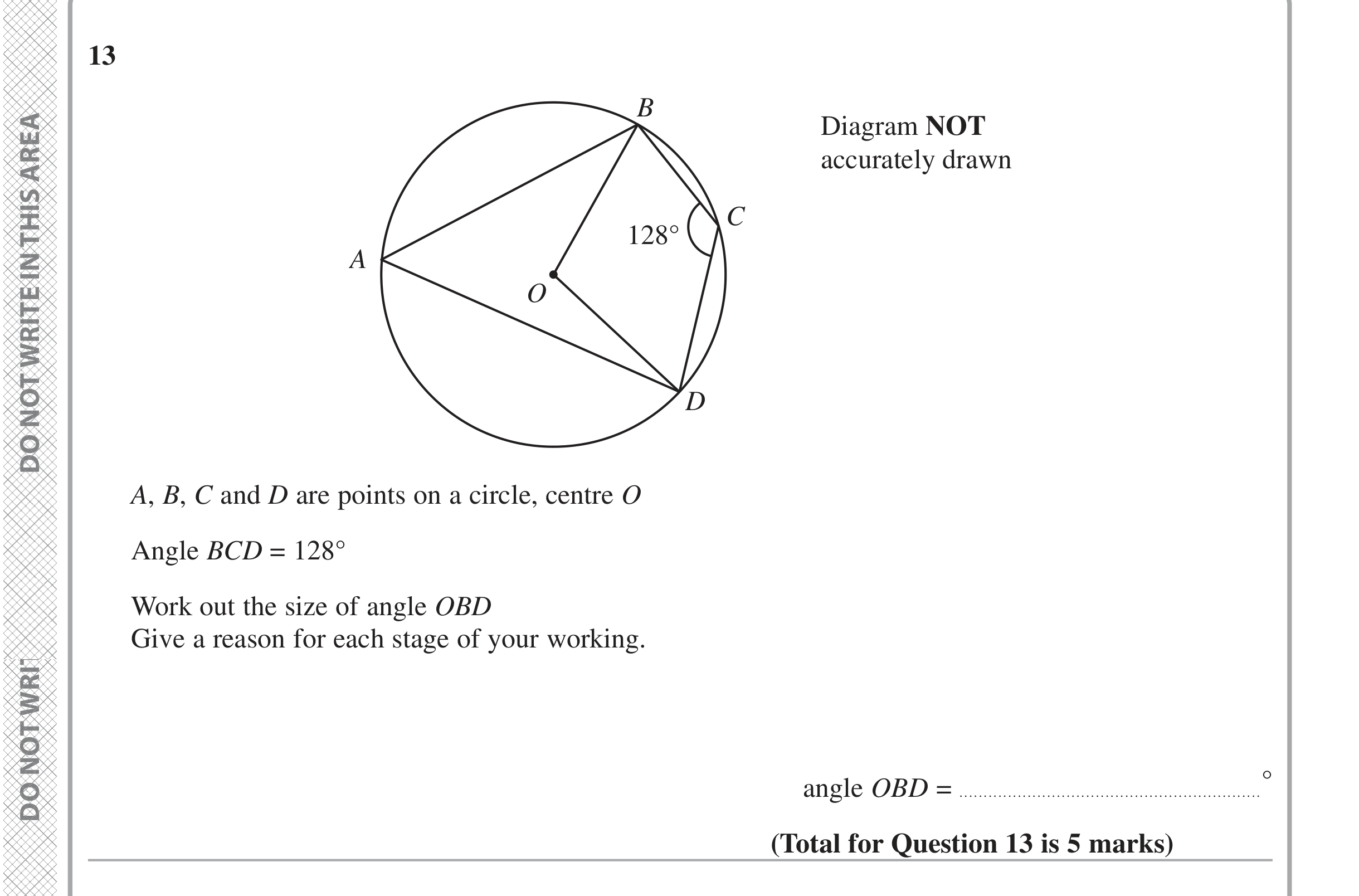 Question 13 — Circle Theorems — Edexcel iGCSE June 2024