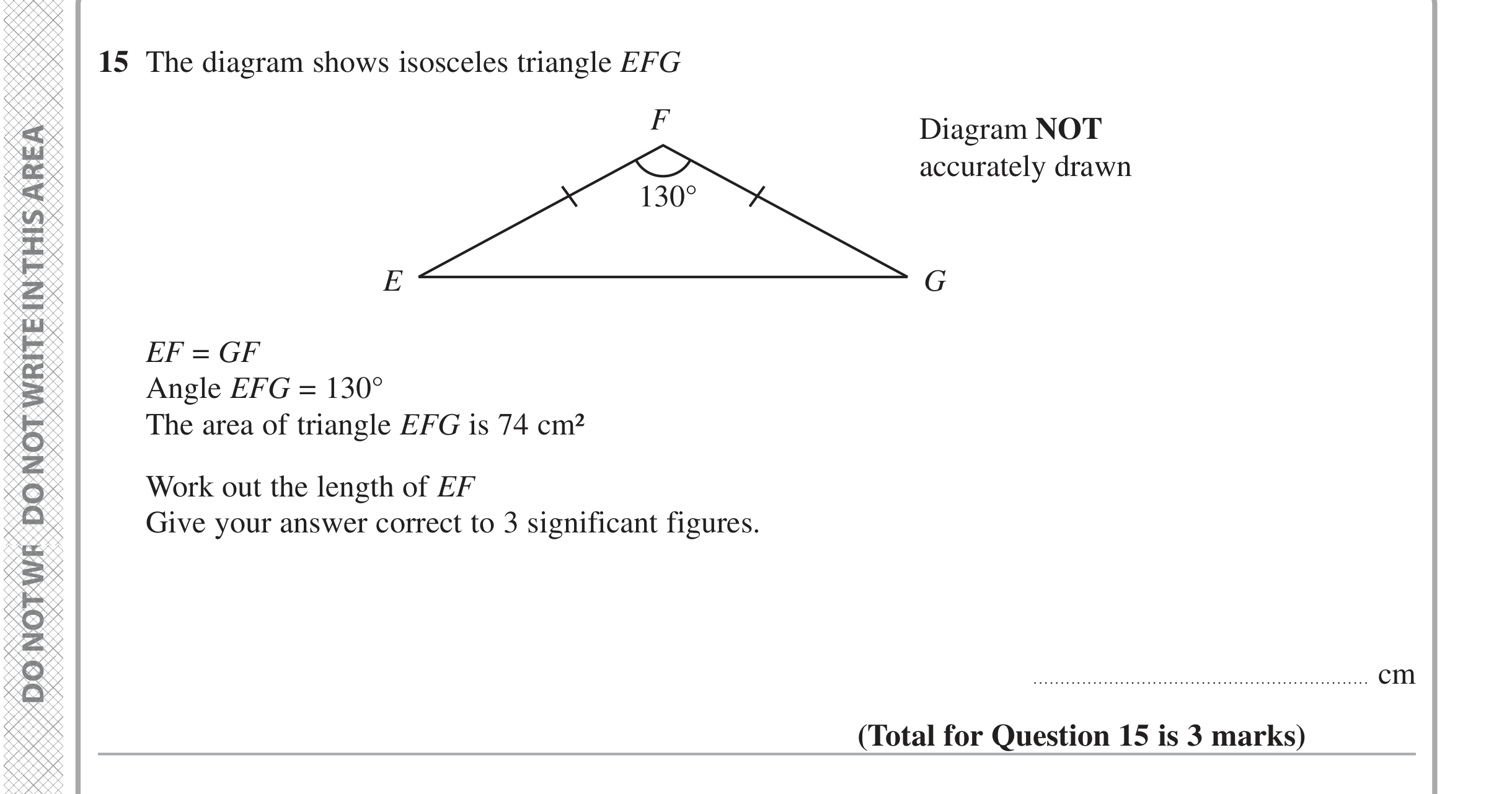 Question 15 — Sine/Cosine Rule — Edexcel iGCSE June 2024
