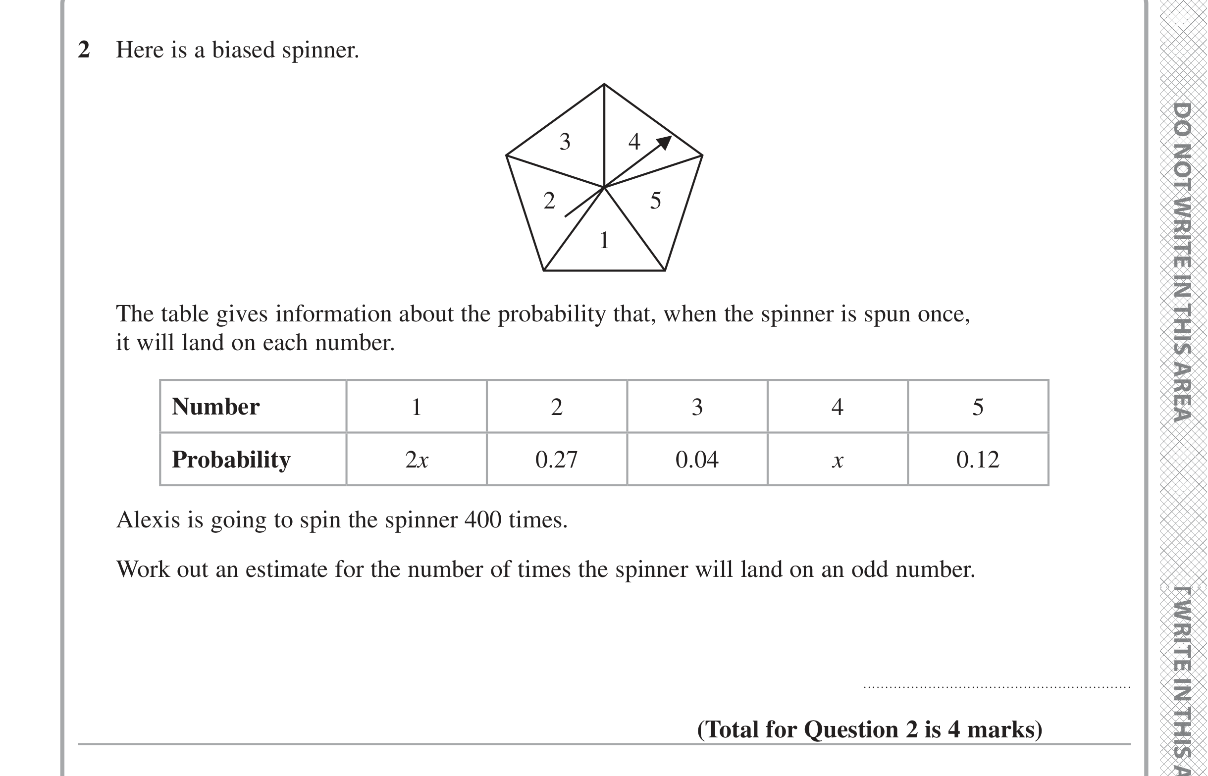 Question 2 — Probability — Edexcel iGCSE June 2024