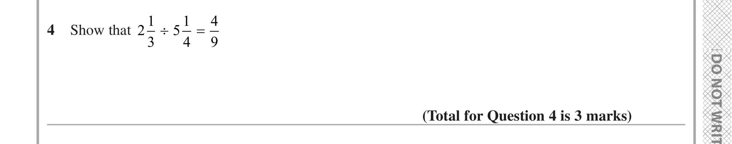 Question 4 — Fractions — Edexcel iGCSE June 2024