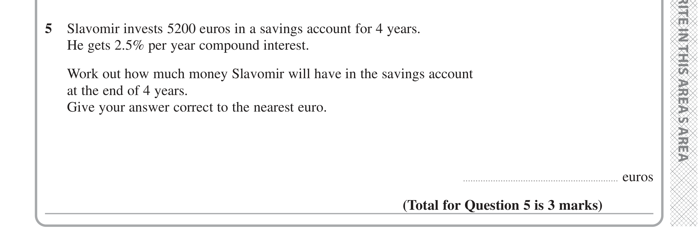 Question 5 — Compound Interest — Edexcel iGCSE June 2024
