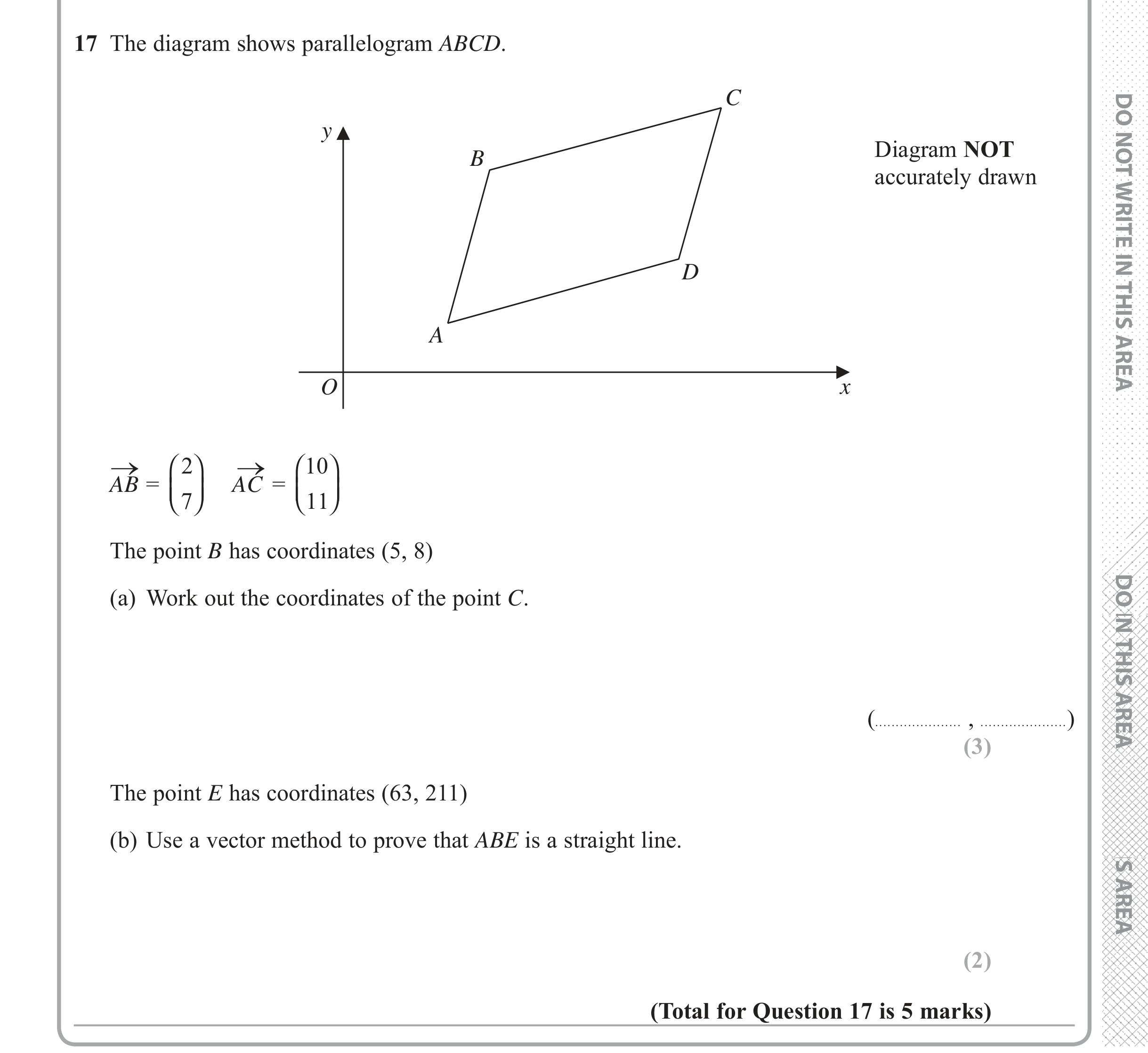 Question 17 — Vectors — Edexcel iGCSE June 2018