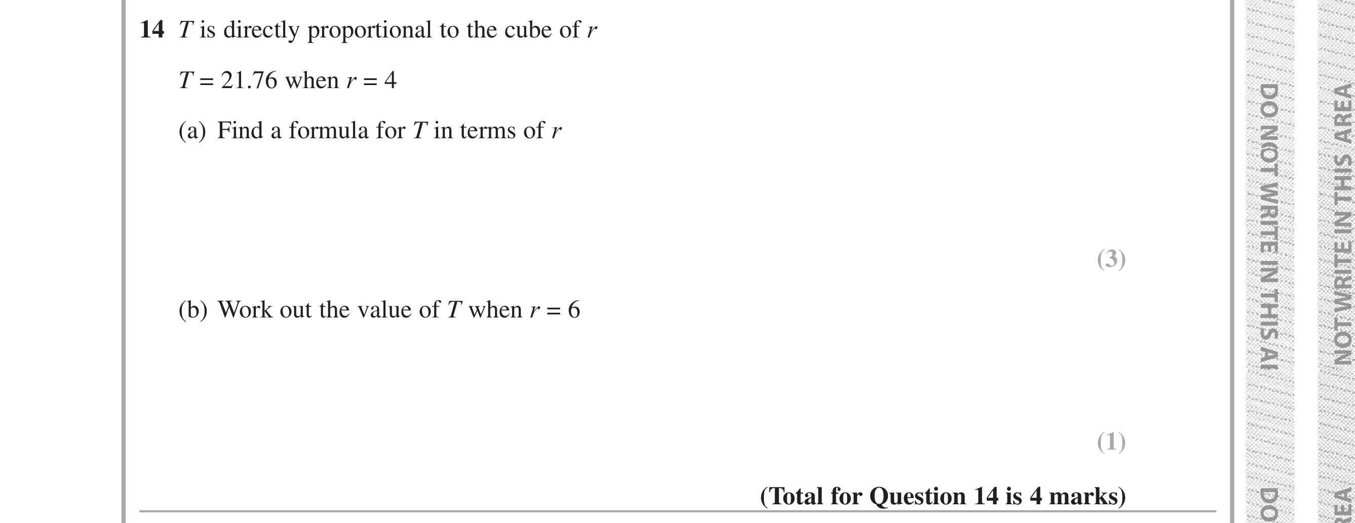 Question 14 — Proportion — Edexcel iGCSE Jan 2019