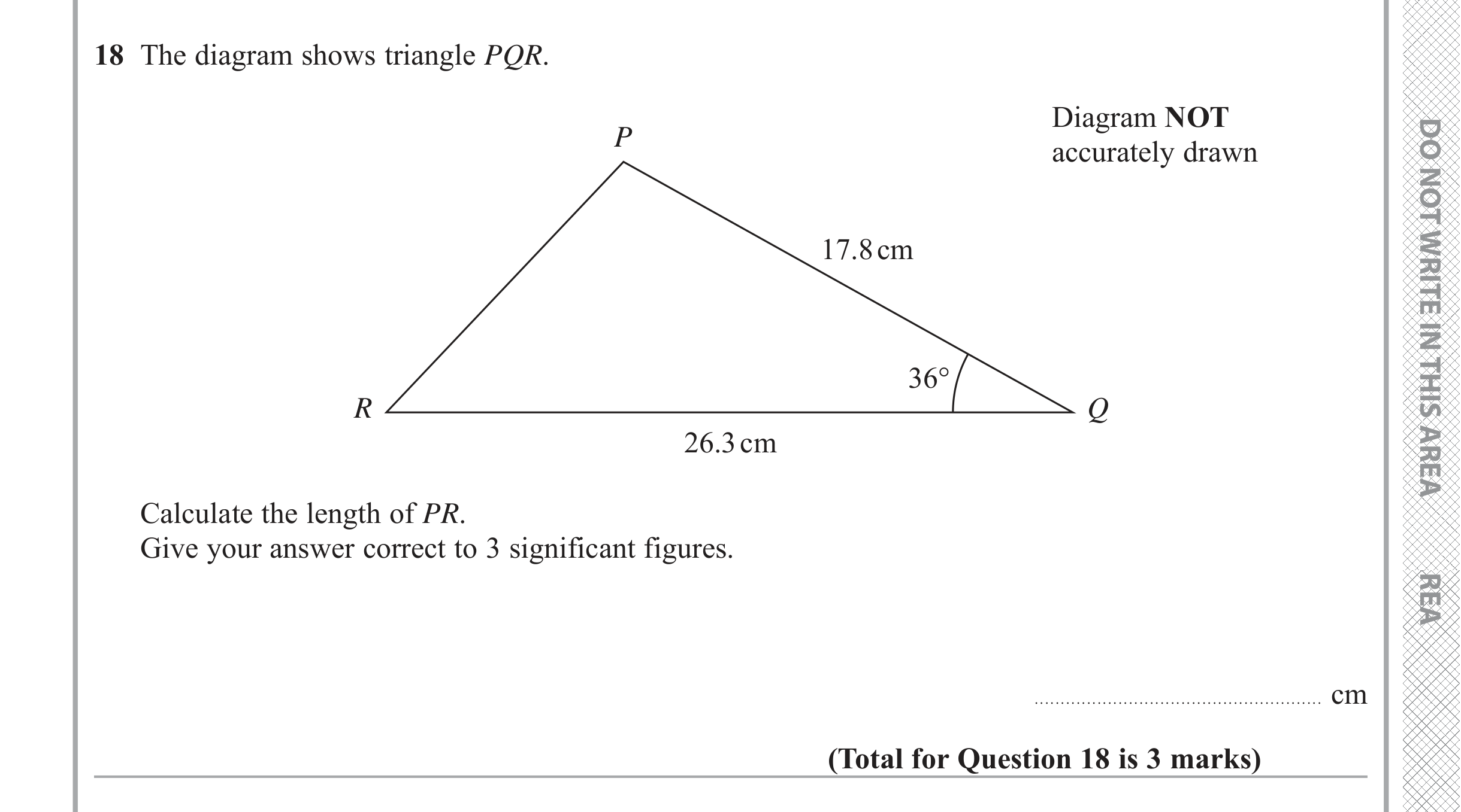 Question 18 — Triangles — Edexcel iGCSE June 2019