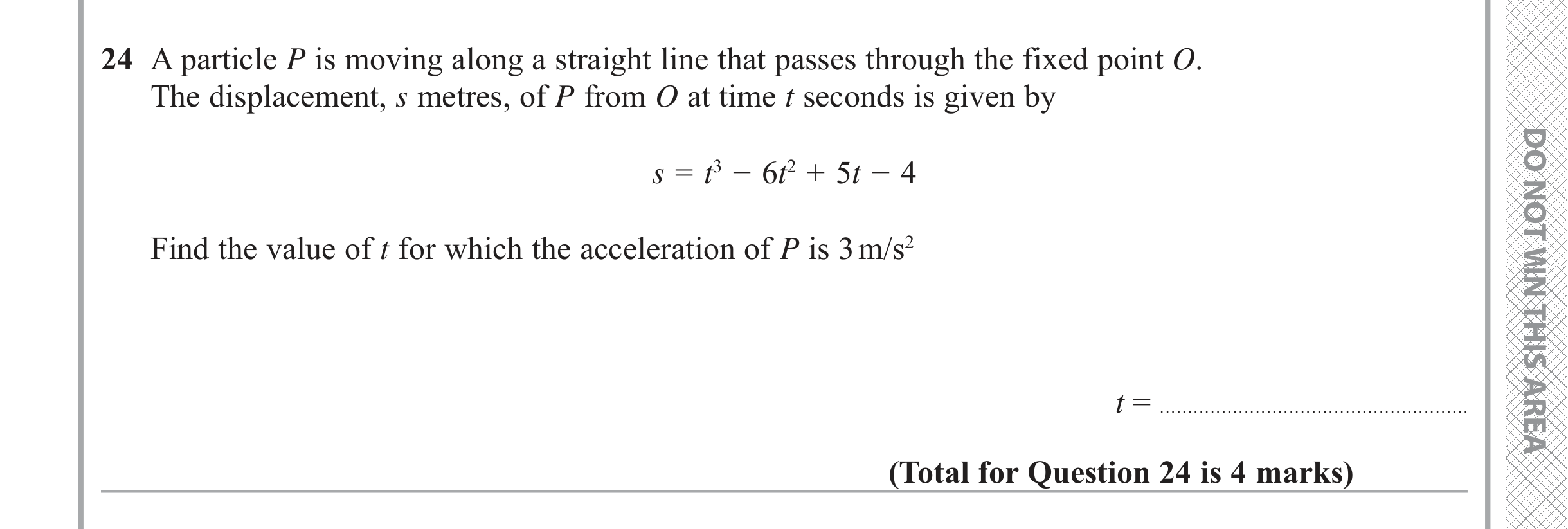 Question 24 — Differentiation — Edexcel iGCSE June 2019