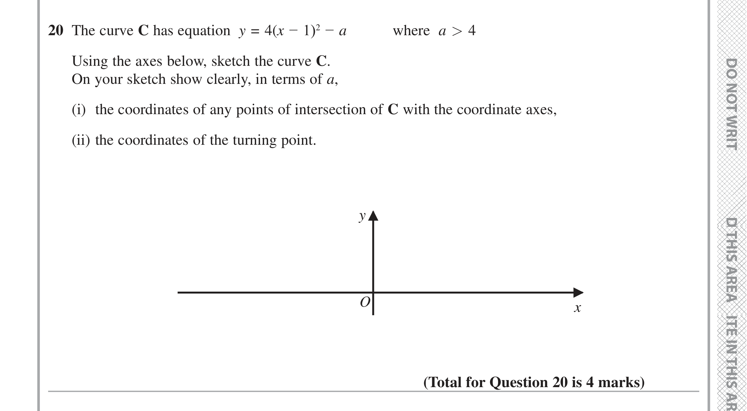 Question 20 — Graphs — Edexcel iGCSE Jan 2020