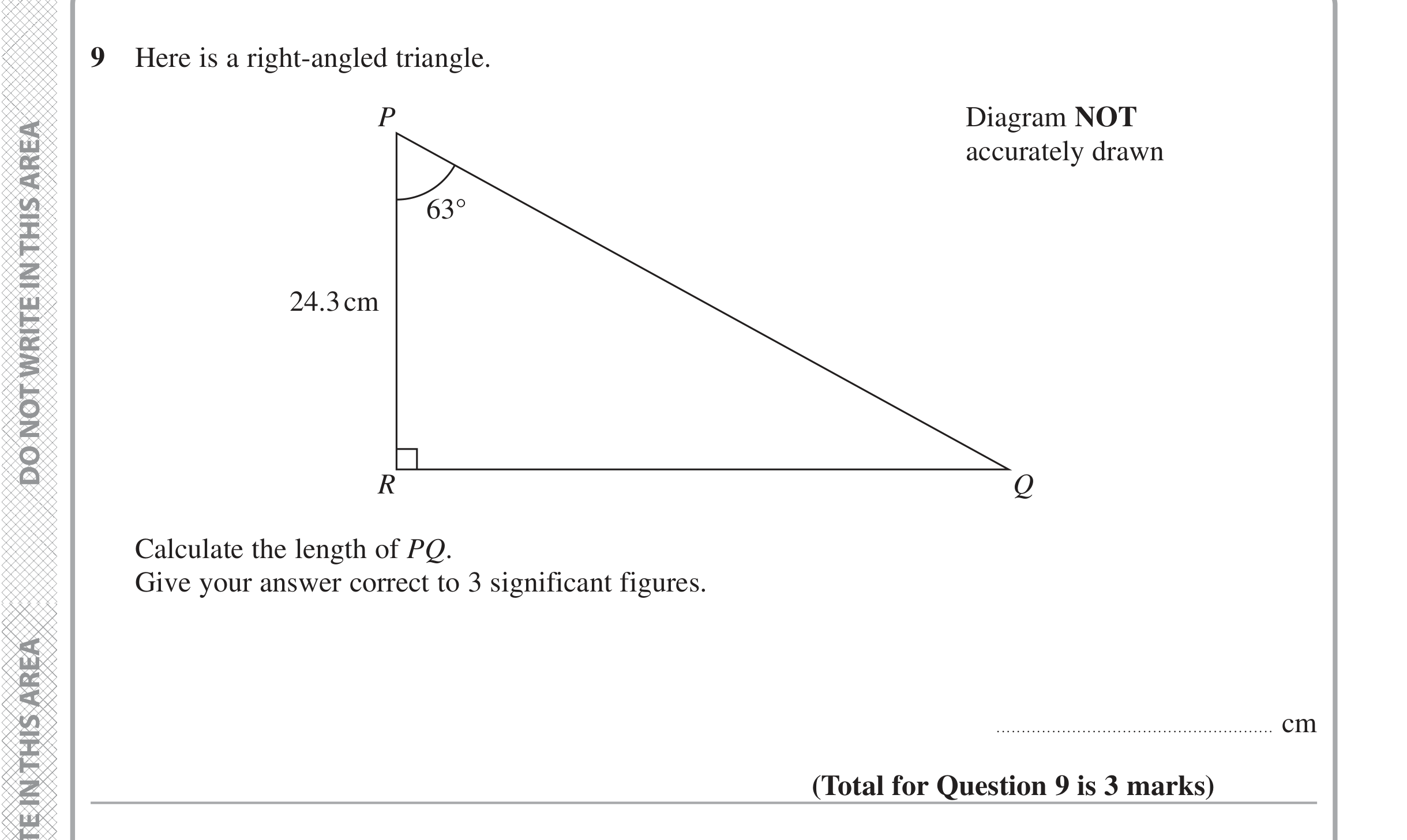 Question 9 — Soh Cah Toa — Edexcel iGCSE Jan 2020