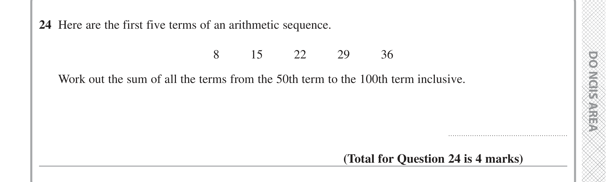 Question 24 — Sequences — Edexcel iGCSE June 2020