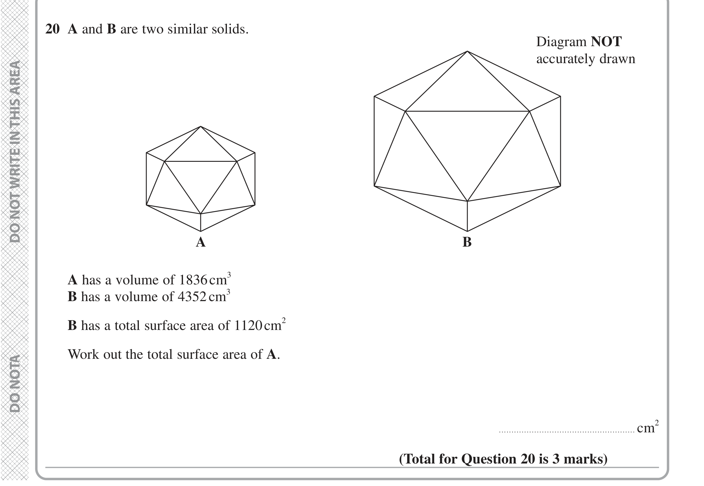 Question 20 — Congruence and Similarity — Edexcel iGCSE Jan 2021