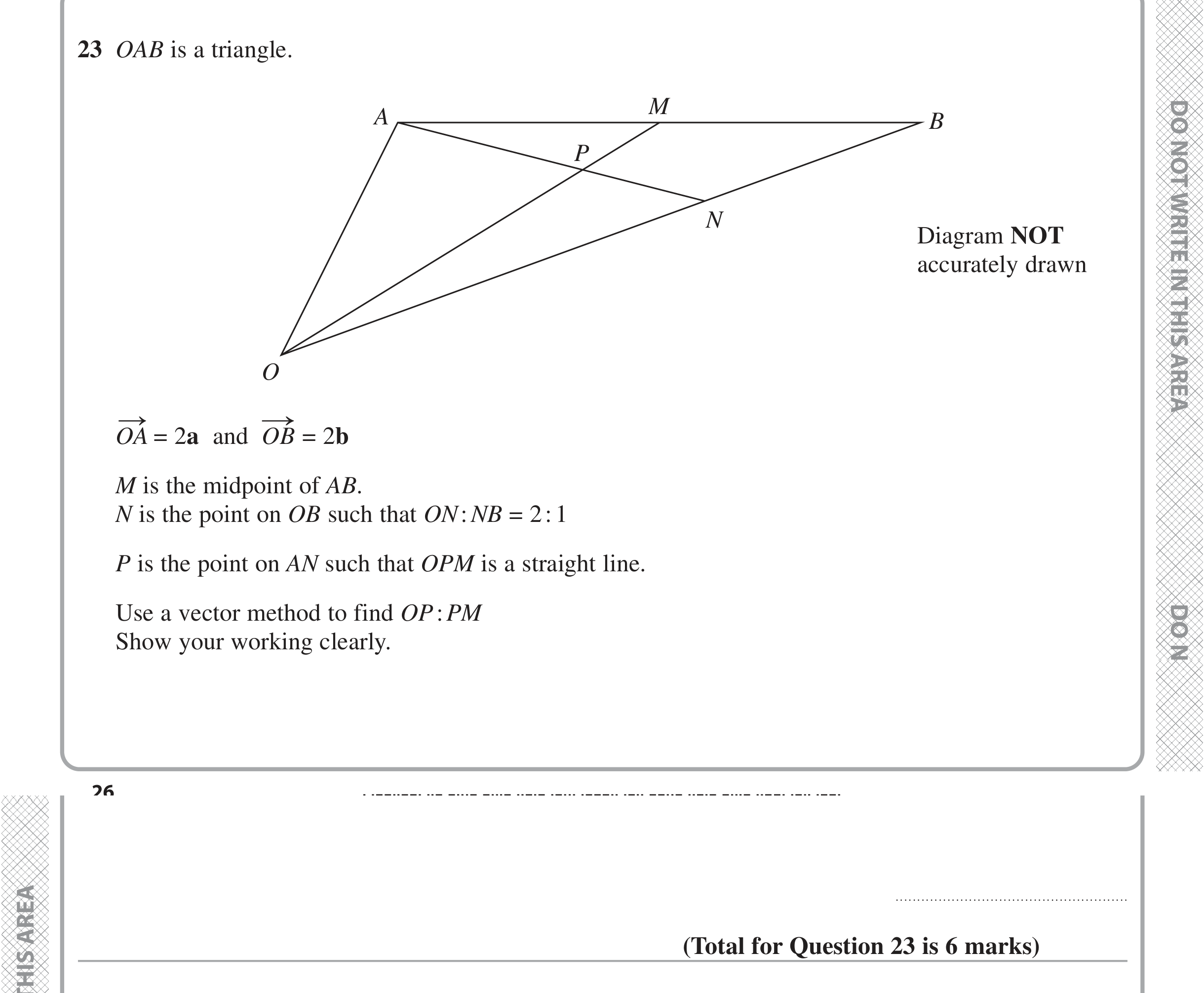 Question 23 — Vectors — Edexcel iGCSE Jan 2021