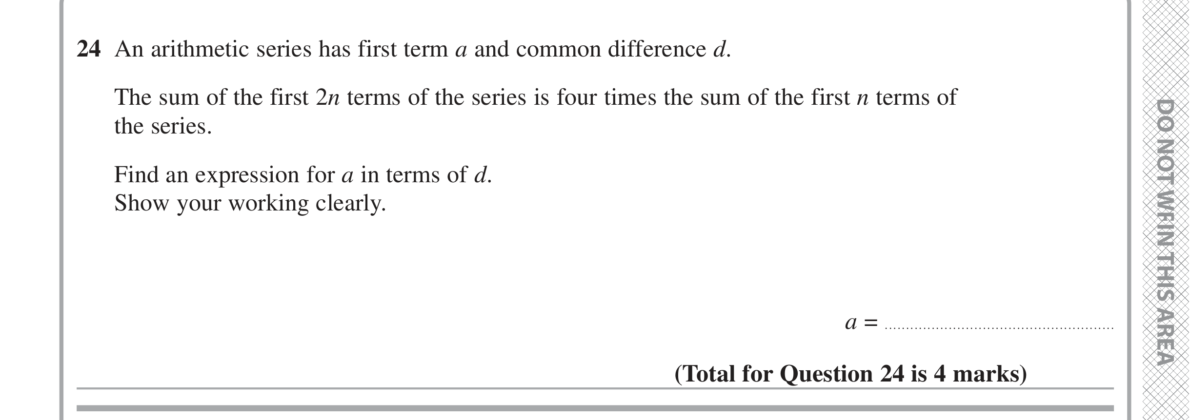 Question 24 — Sequences — Edexcel iGCSE Jan 2021