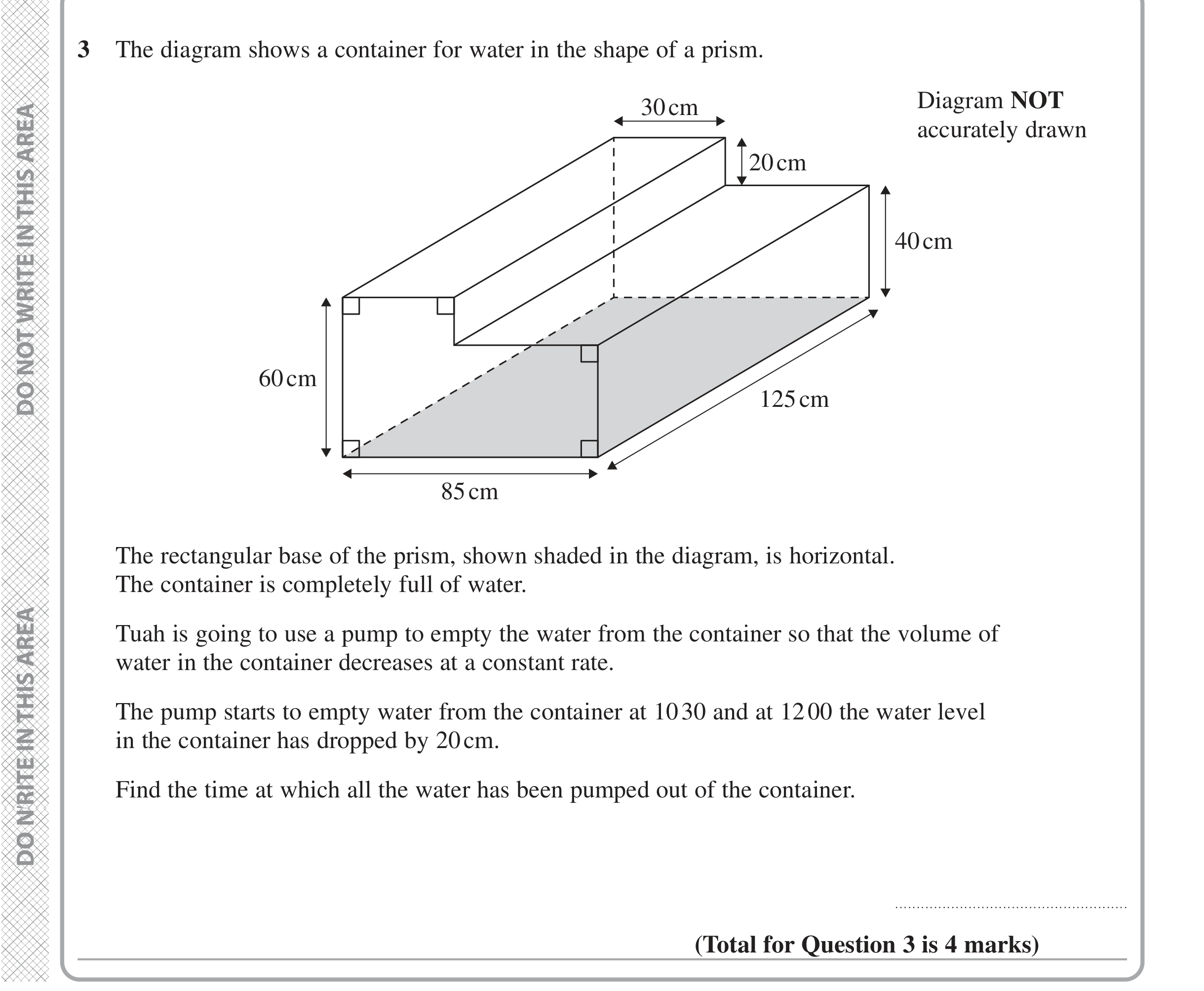 Question 3 — 3D Shapes and Volume — Edexcel iGCSE Jan 2021