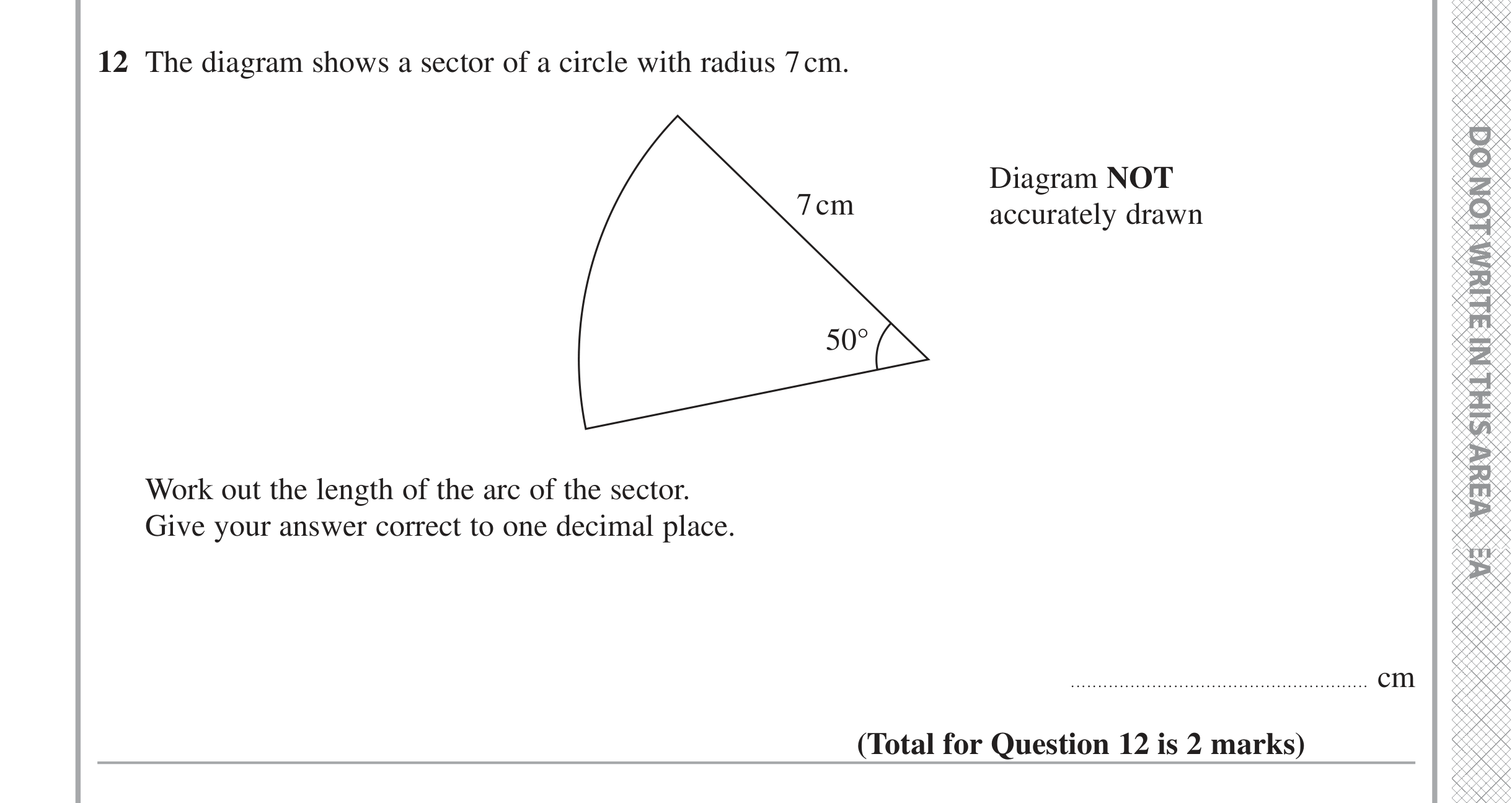 Question 12 — Sectors — Edexcel iGCSE June 2021