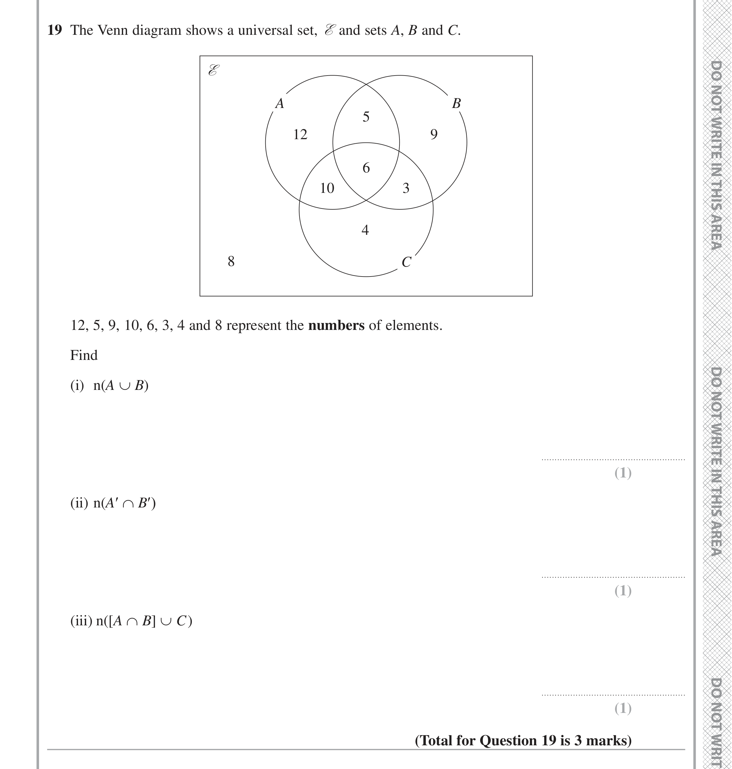 Question 19 — Set Notation — Edexcel iGCSE June 2021