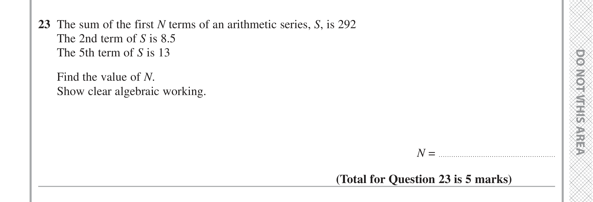 Question 23 — Sequences — Edexcel iGCSE June 2021