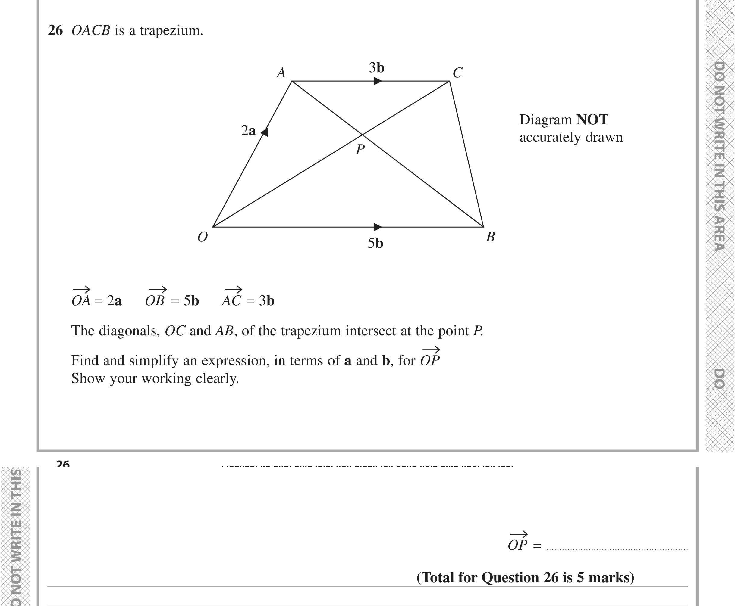 Question 26 — Vectors — Edexcel iGCSE June 2021