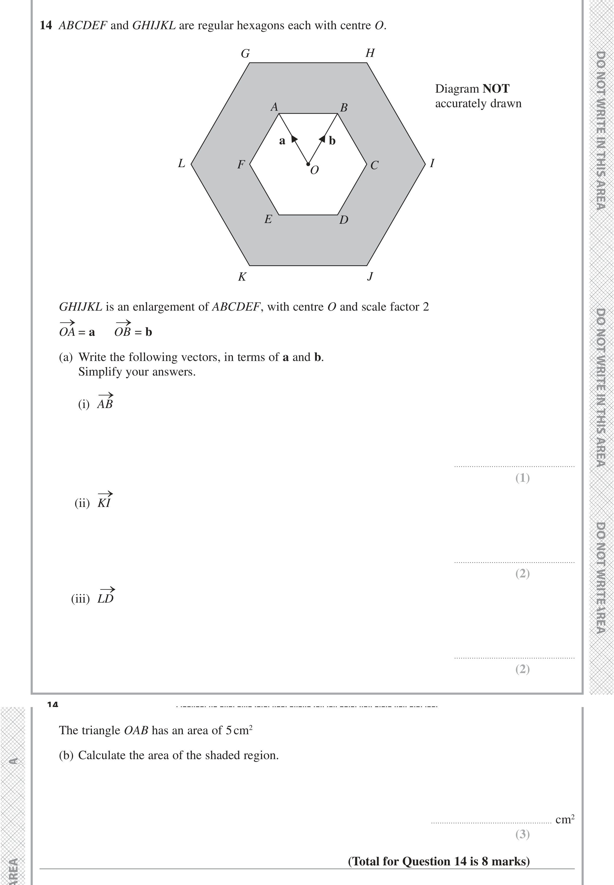 Question 14 — Vectors, Rotations/Reflections/Translations/Enlargements — Edexcel iGCSE November 2021