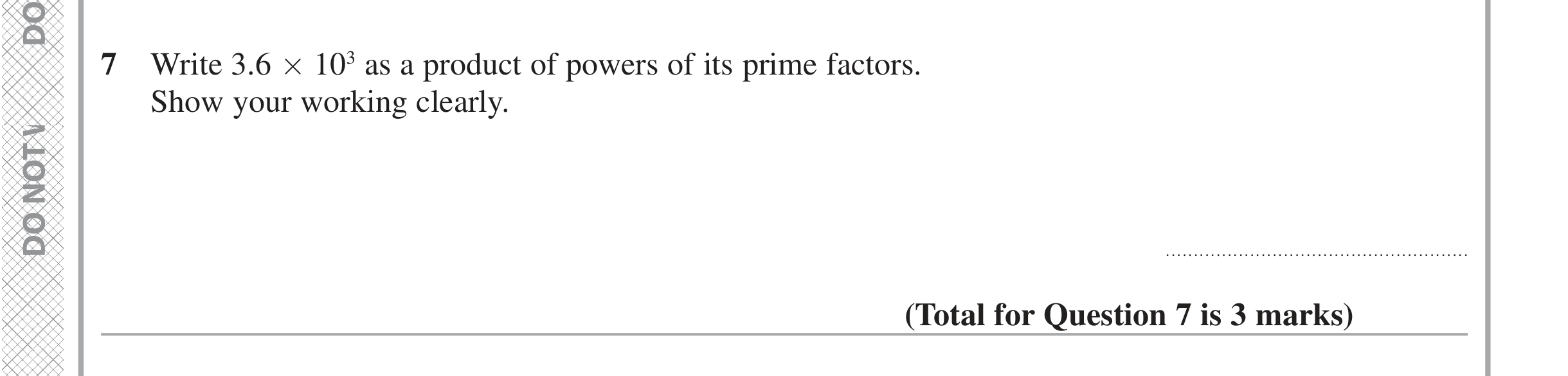 Question 7 — Prime Factors — Edexcel iGCSE November 2021