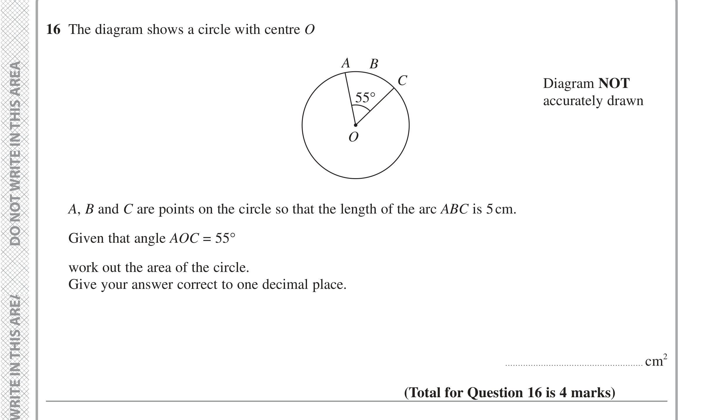 Question 16 — Circles — Edexcel iGCSE Jan 2022