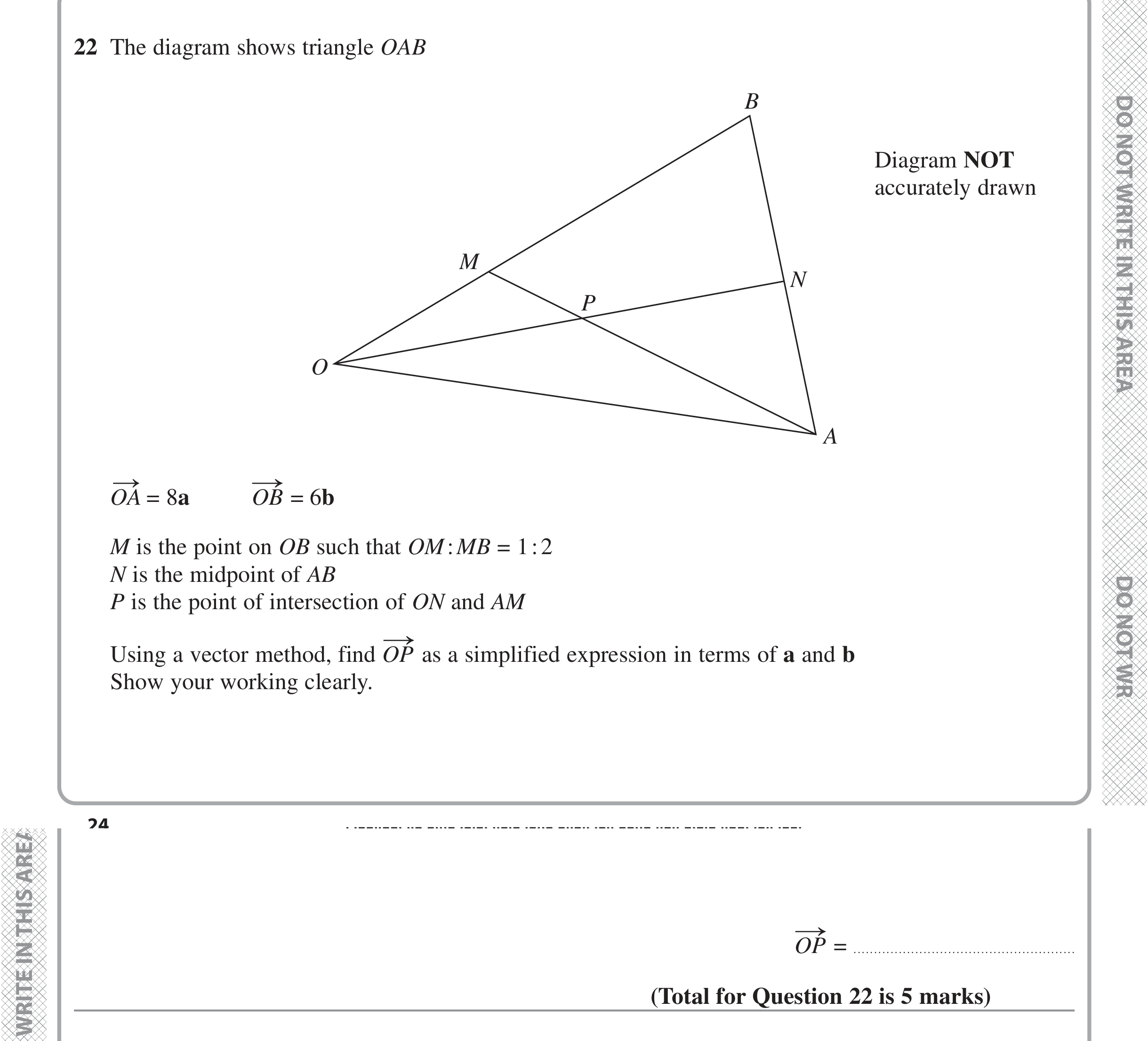 Question 22 — Vectors — Edexcel iGCSE Jan 2022
