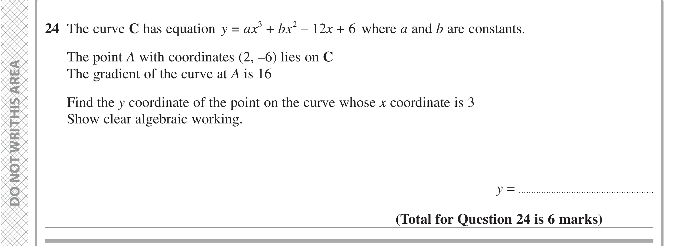 Question 24 — Differentiation — Edexcel iGCSE Jan 2022