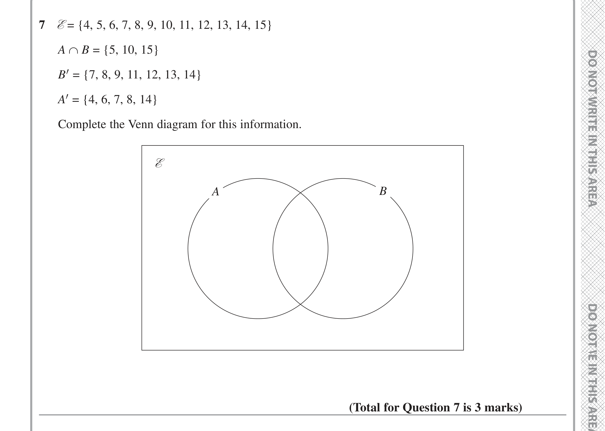 Question 7 — Set Notation — Edexcel iGCSE Jan 2022