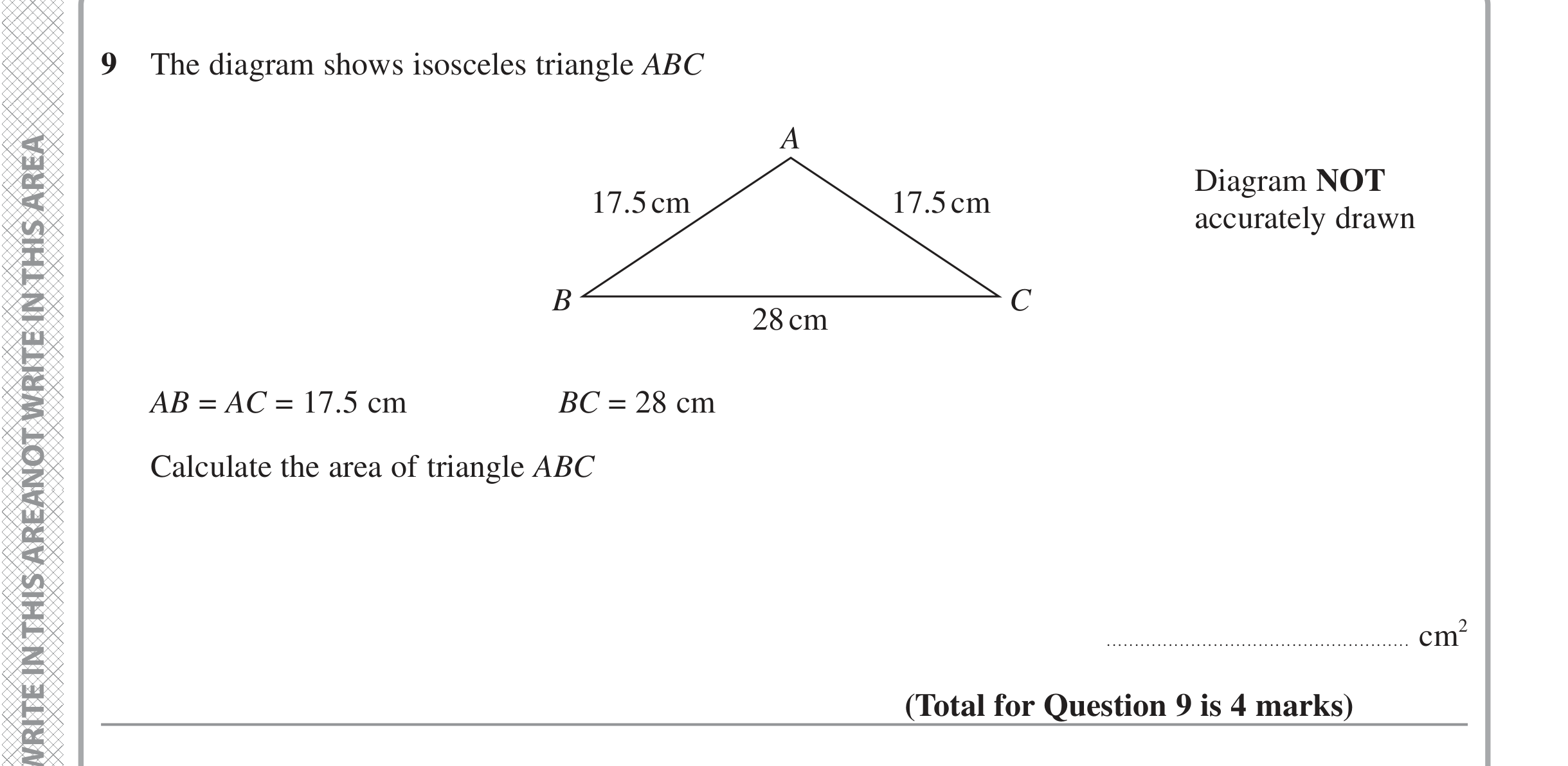 Question 9 — Sine/Cosine Rule — Edexcel iGCSE Jan 2022