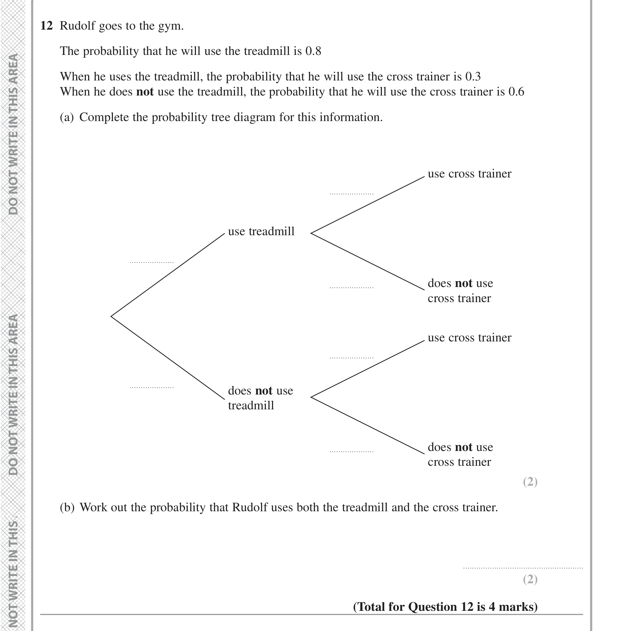 Question 12 — Probability — Edexcel iGCSE June 2022
