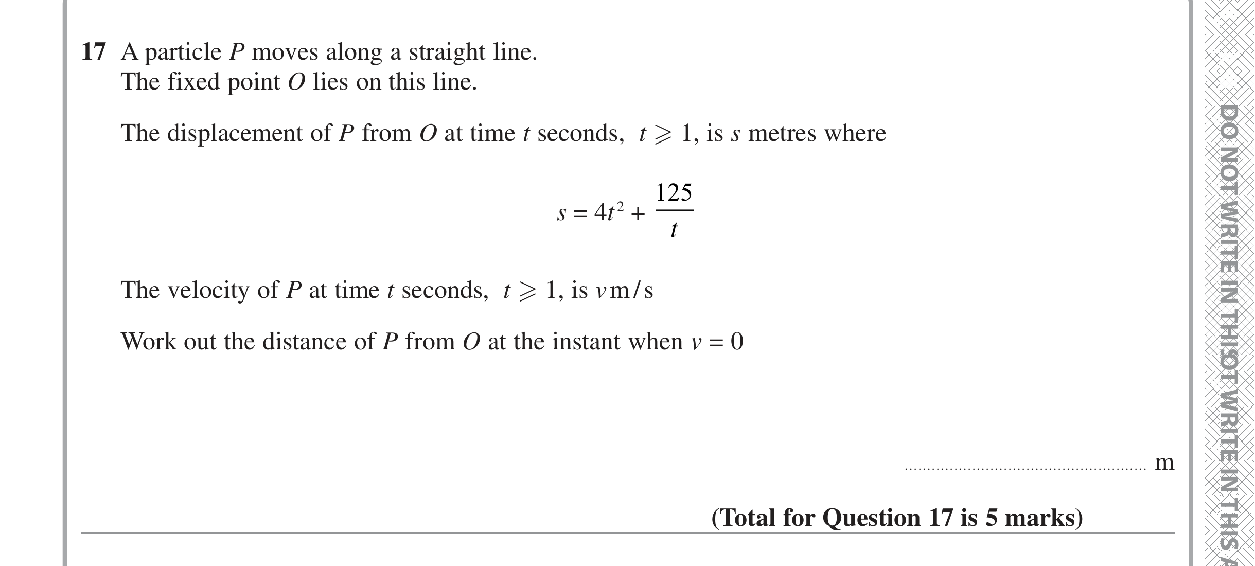 Question 17 — Differentiation — Edexcel iGCSE June 2022