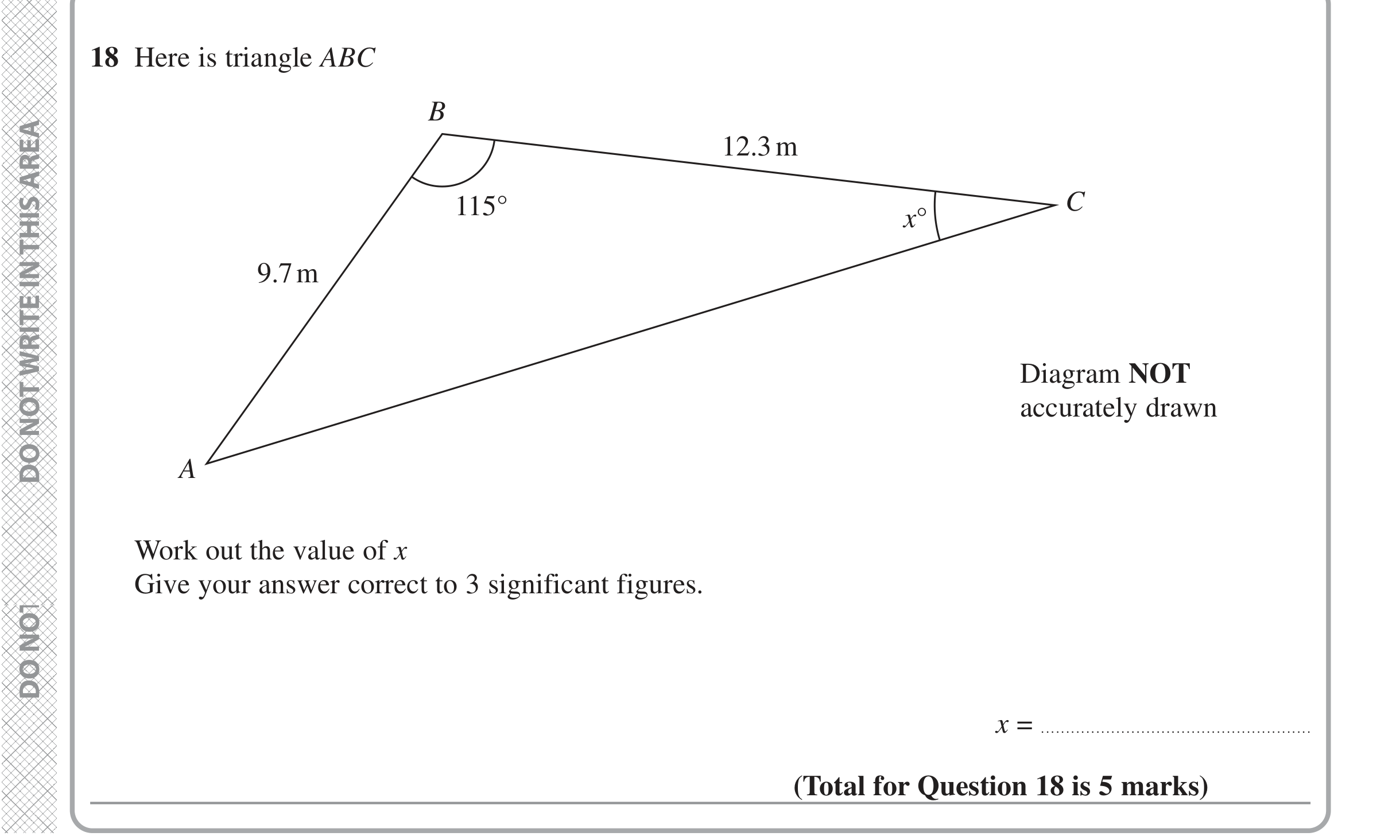 Question 18 — Sine/Cosine Rule — Edexcel iGCSE June 2022