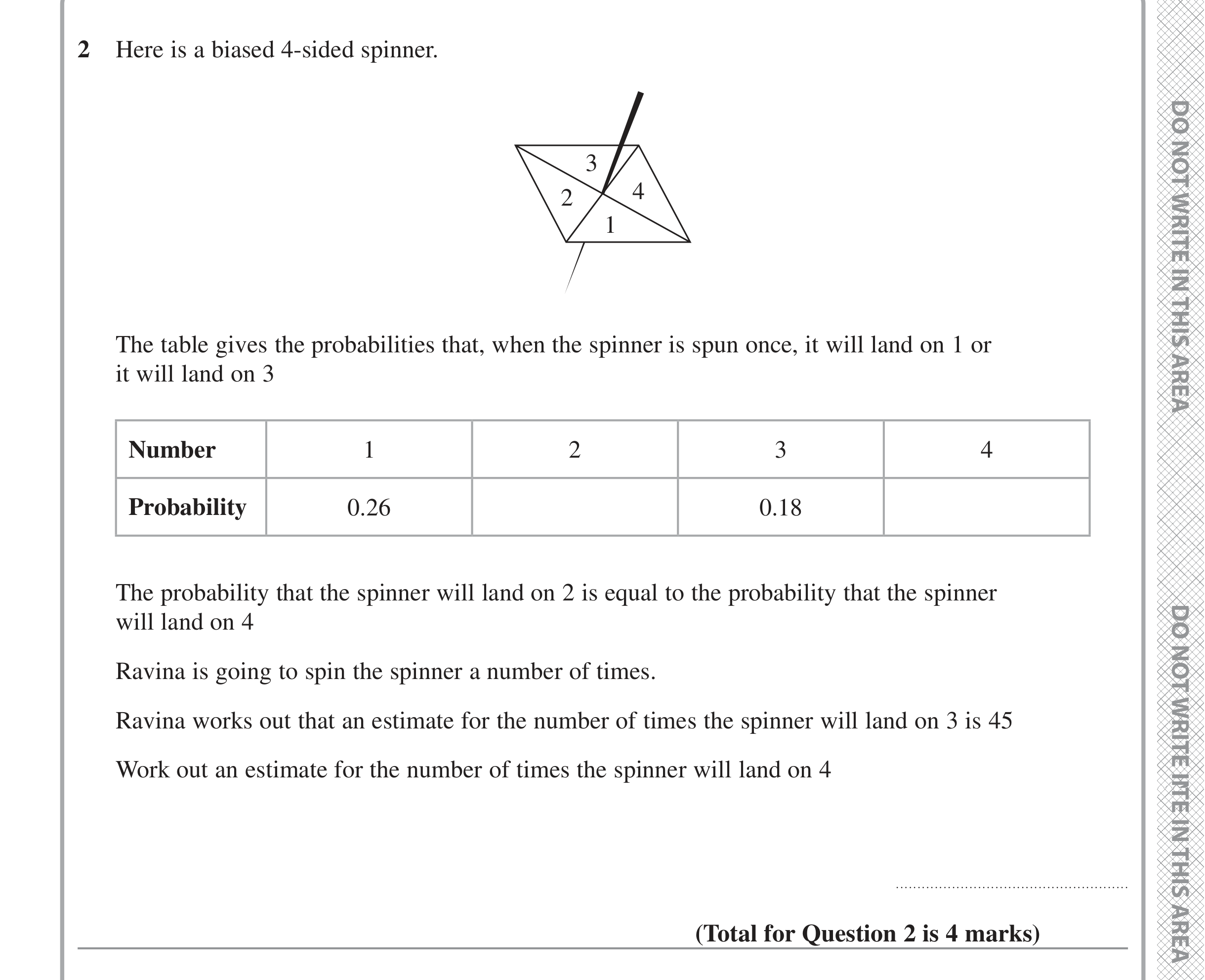 Question 2 — Probability — Edexcel iGCSE June 2022